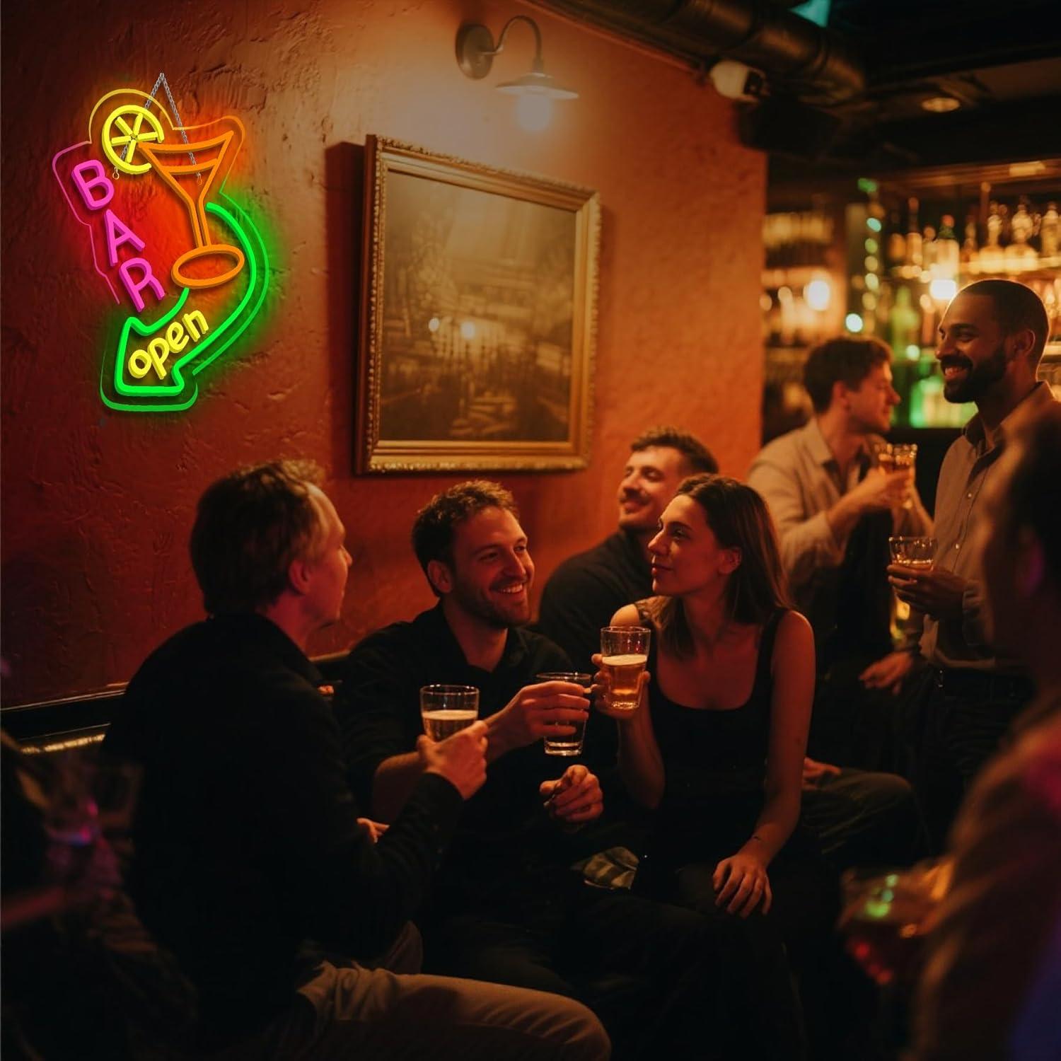 Cartel de Neón LED Abierto NOSUN 35.5x20.3cm Decoración