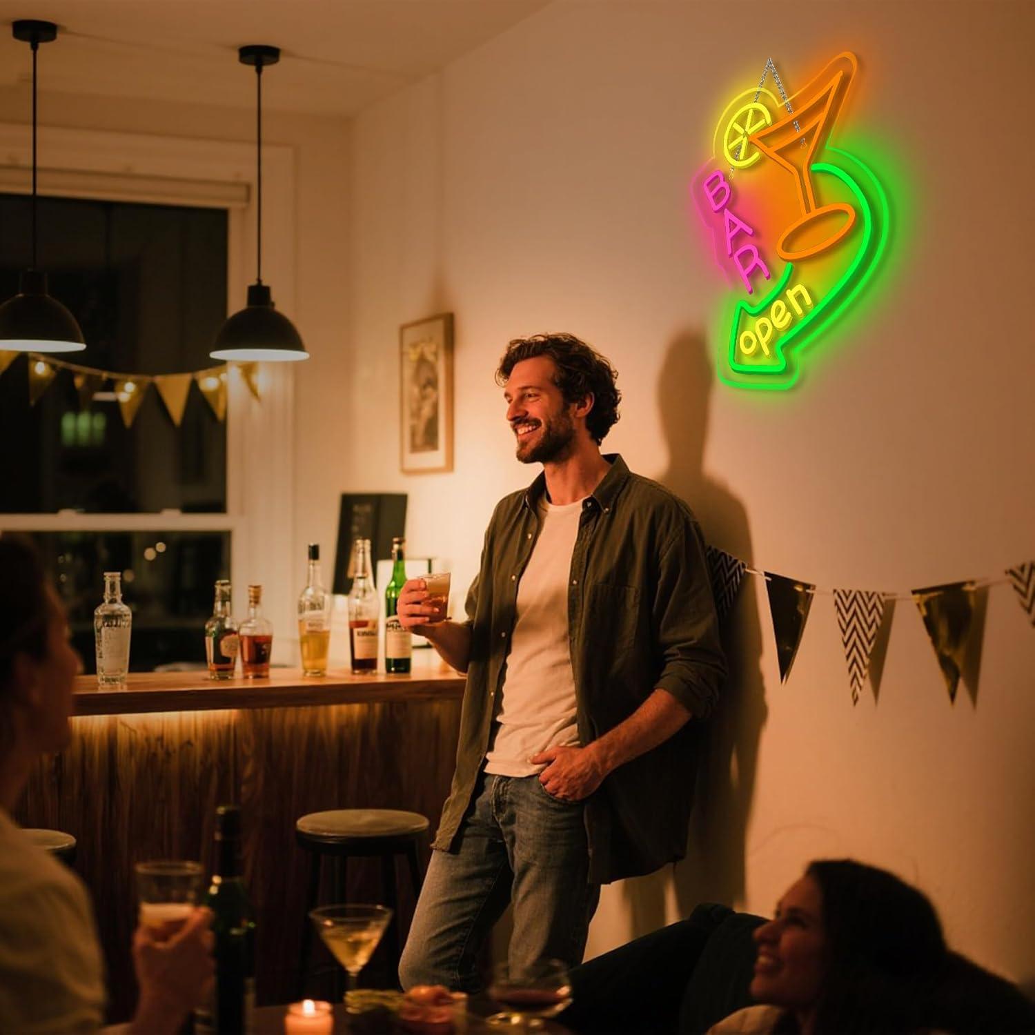 Cartel de Neón LED Abierto NOSUN 35.5x20.3cm Decoración