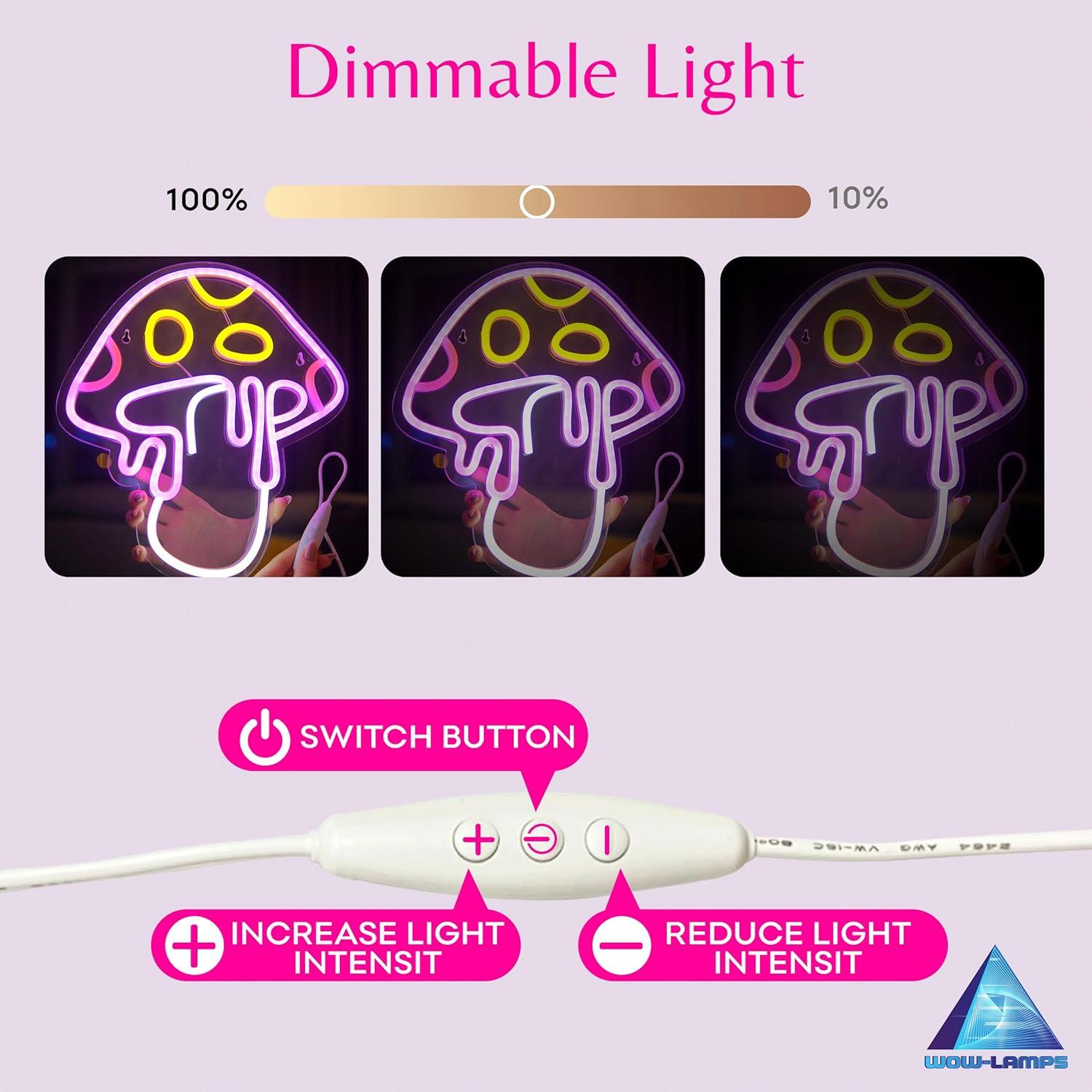 Luz de Neón Hongo WOW-LAMPS 33x31 cm Regulable USB