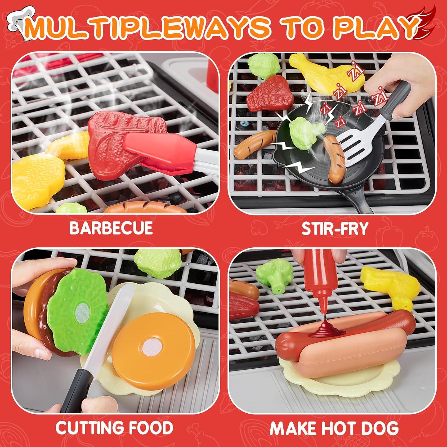 Set de Cocina BBQ para Niños BSTOYDER con Luz y Sonido