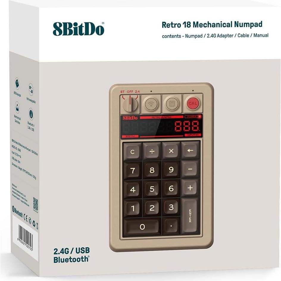 Teclado Numérico 8Bitdo C64 Bluetooth/USB-C para PC y Android