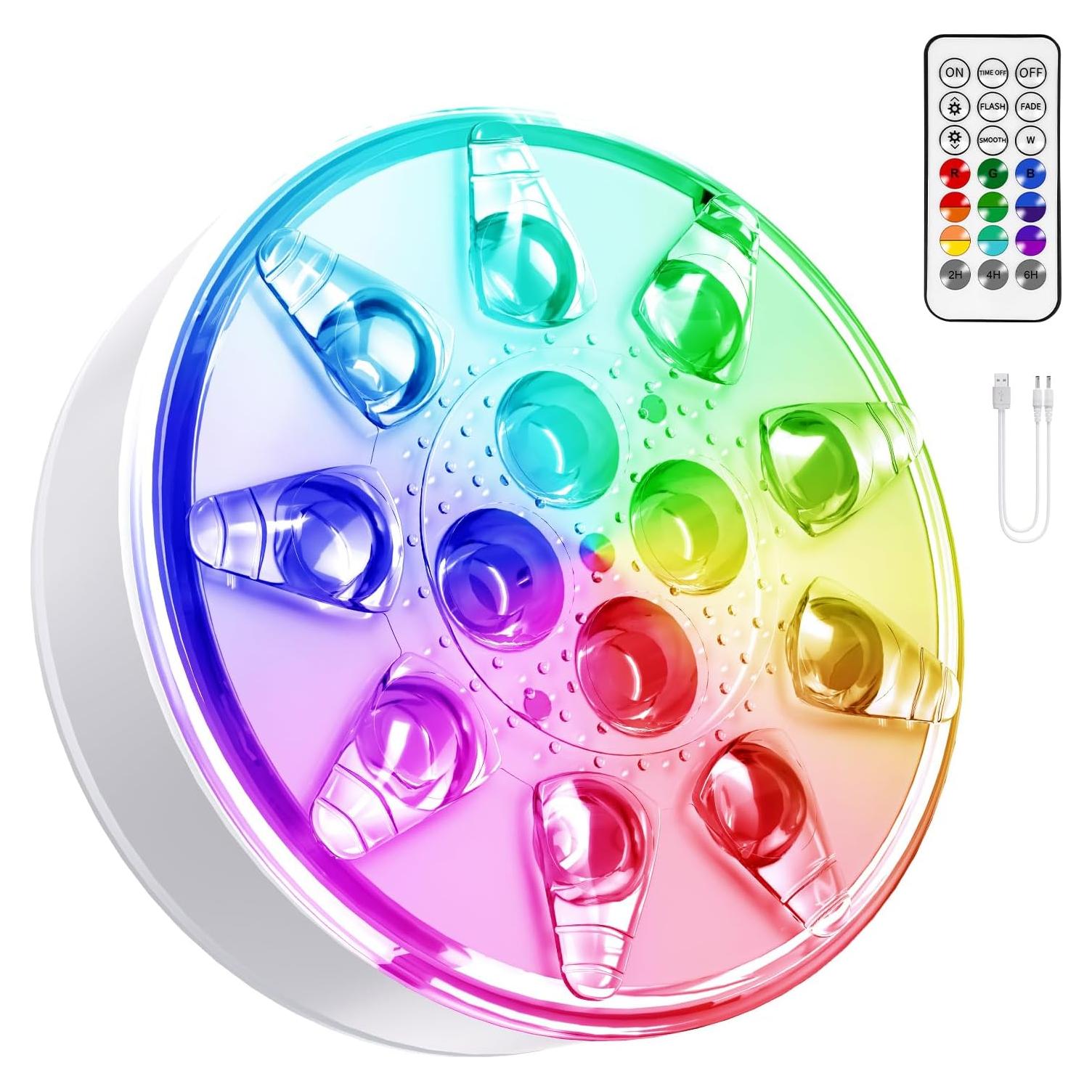 Luces LED subacuáticas recargables VICHTOP IP68 1-Pack