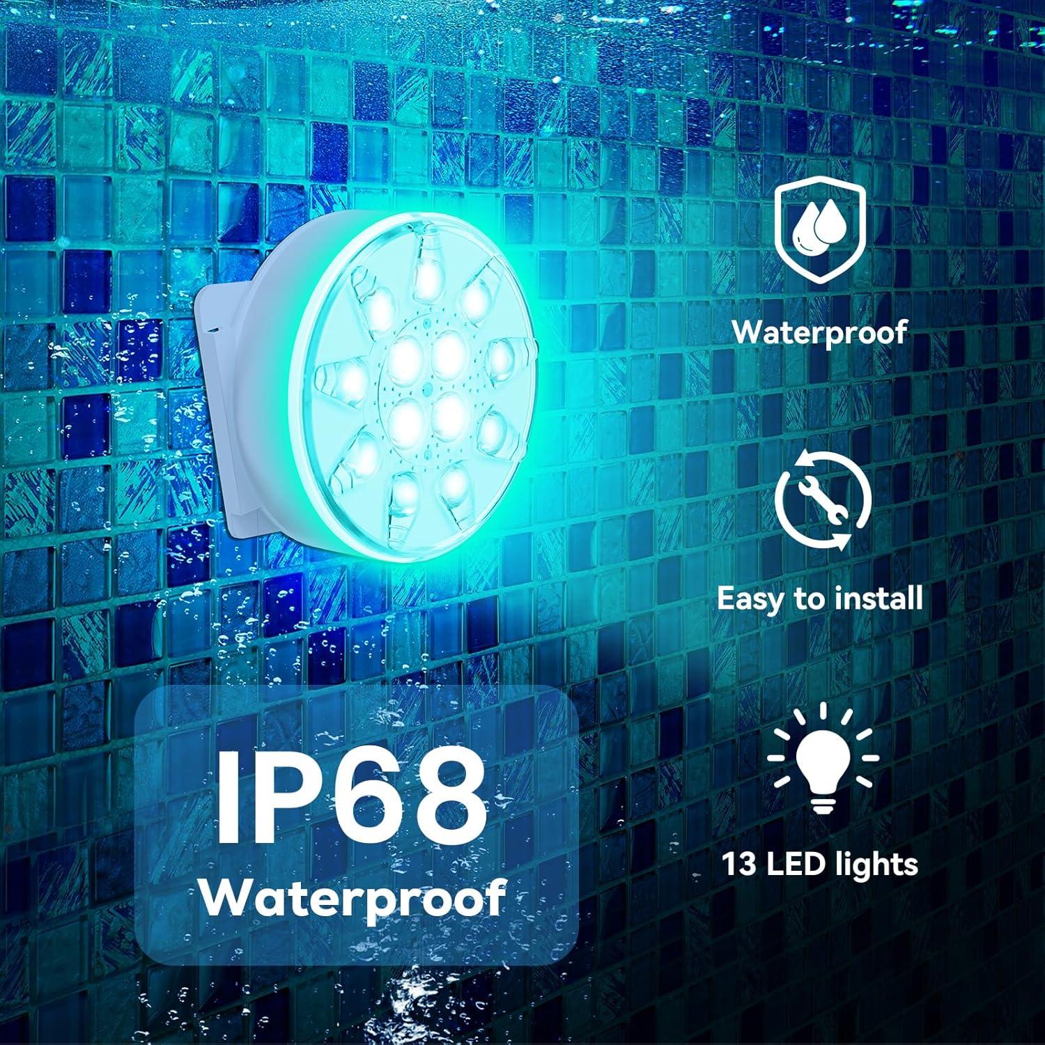 Luces LED subacuáticas recargables VICHTOP IP68 1-Pack