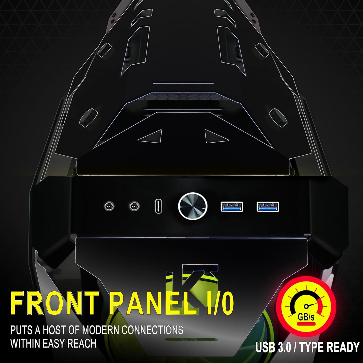 Caja de PC Gaming KEDIERS C650 ATX con Vidrio Templado