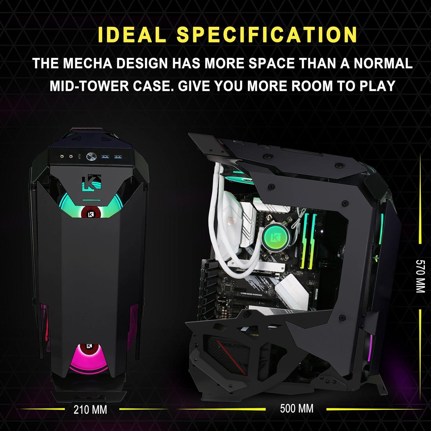 Caja de PC Gaming KEDIERS C650 ATX con Vidrio Templado