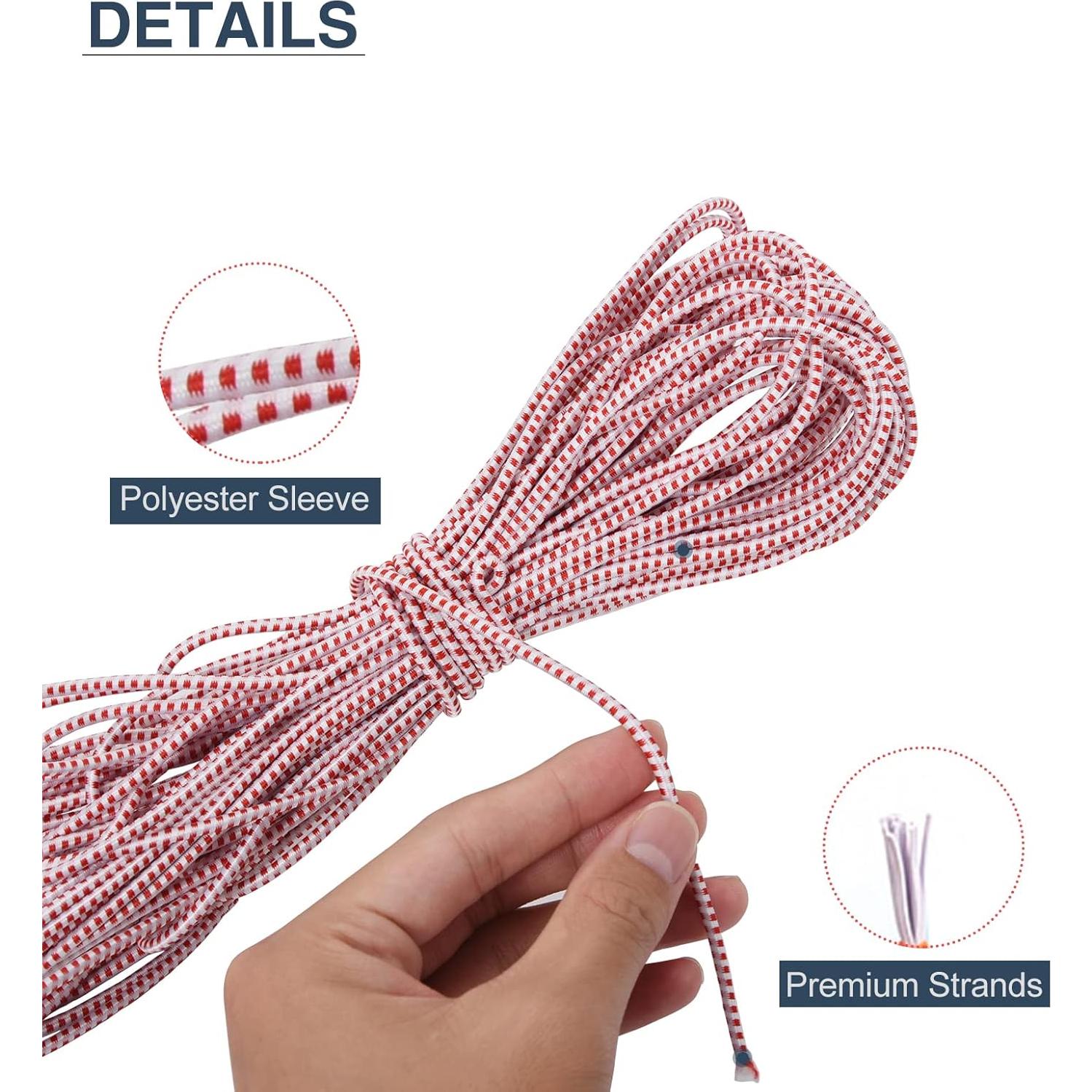 Cordón Elástico Bungee BRILLIANCE4U 60 pies (18.3 m) con Accesorios