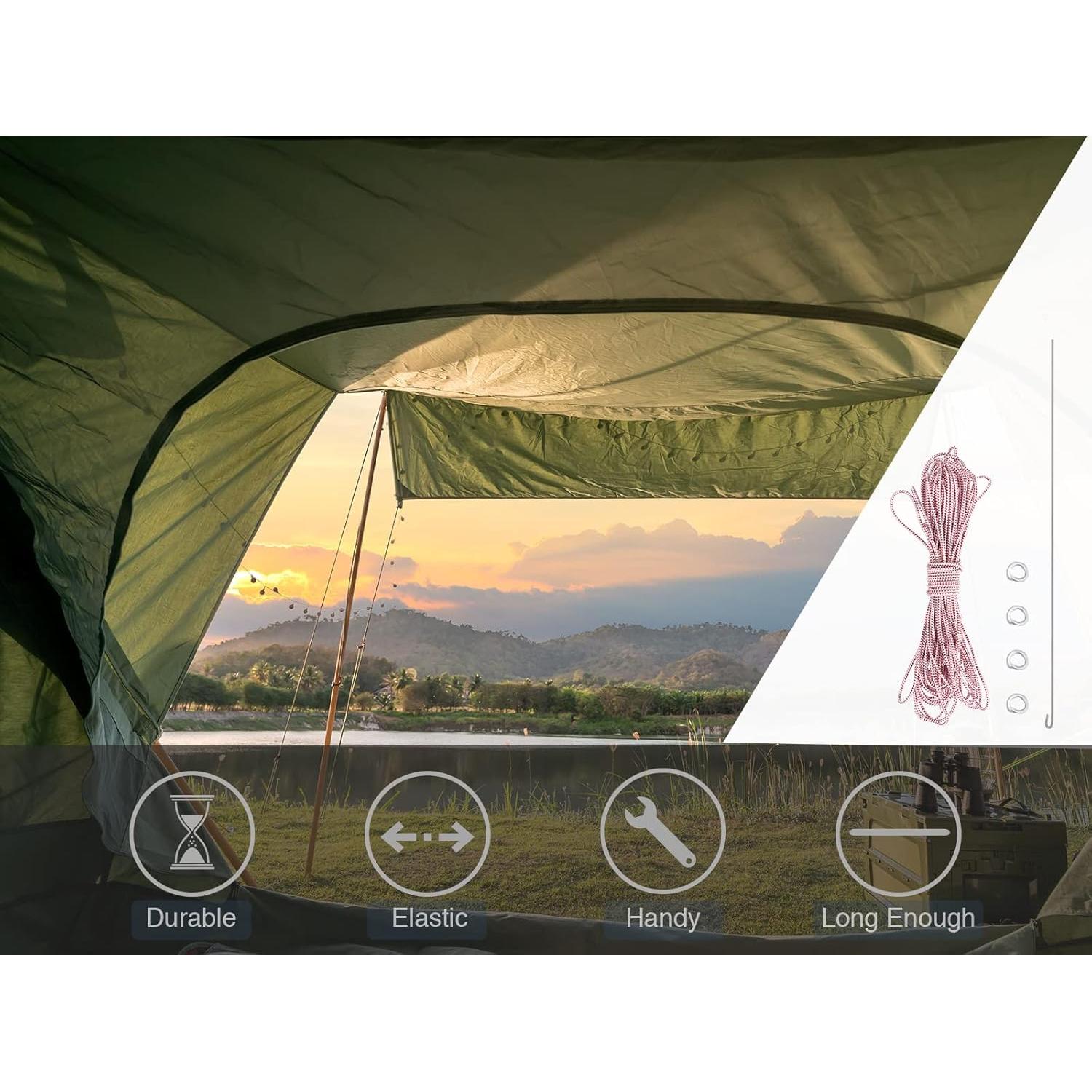 Cordón Elástico Bungee BRILLIANCE4U 60 pies (18.3 m) con Accesorios