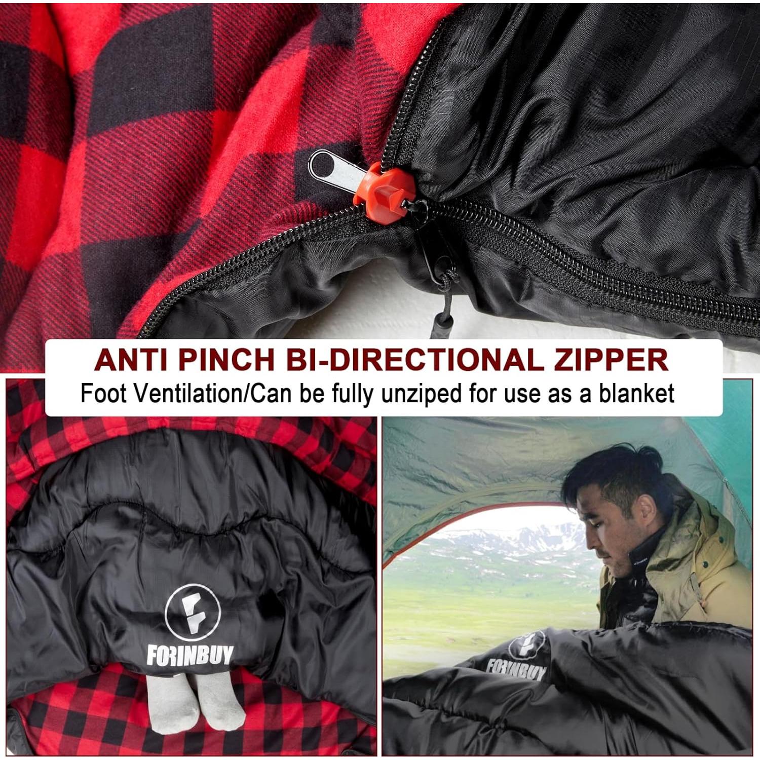 Saco de dormir doble Forinbuy 0°C Queen XXL impermeable