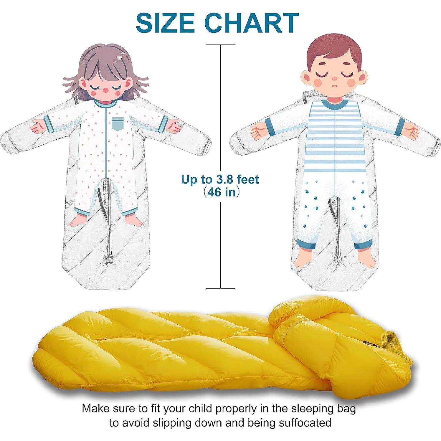 Saco de Dormir Infantil AZITREK T40 Acolchado 2-4 Años