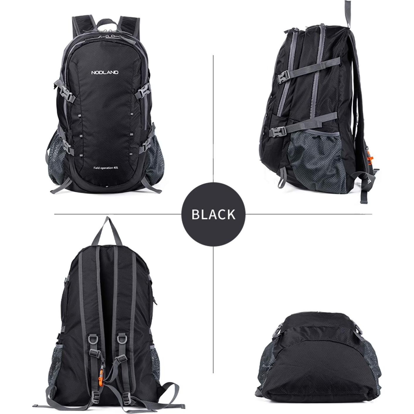 Mochila de Senderismo NODLAND 40L Plegable Resistente al Agua