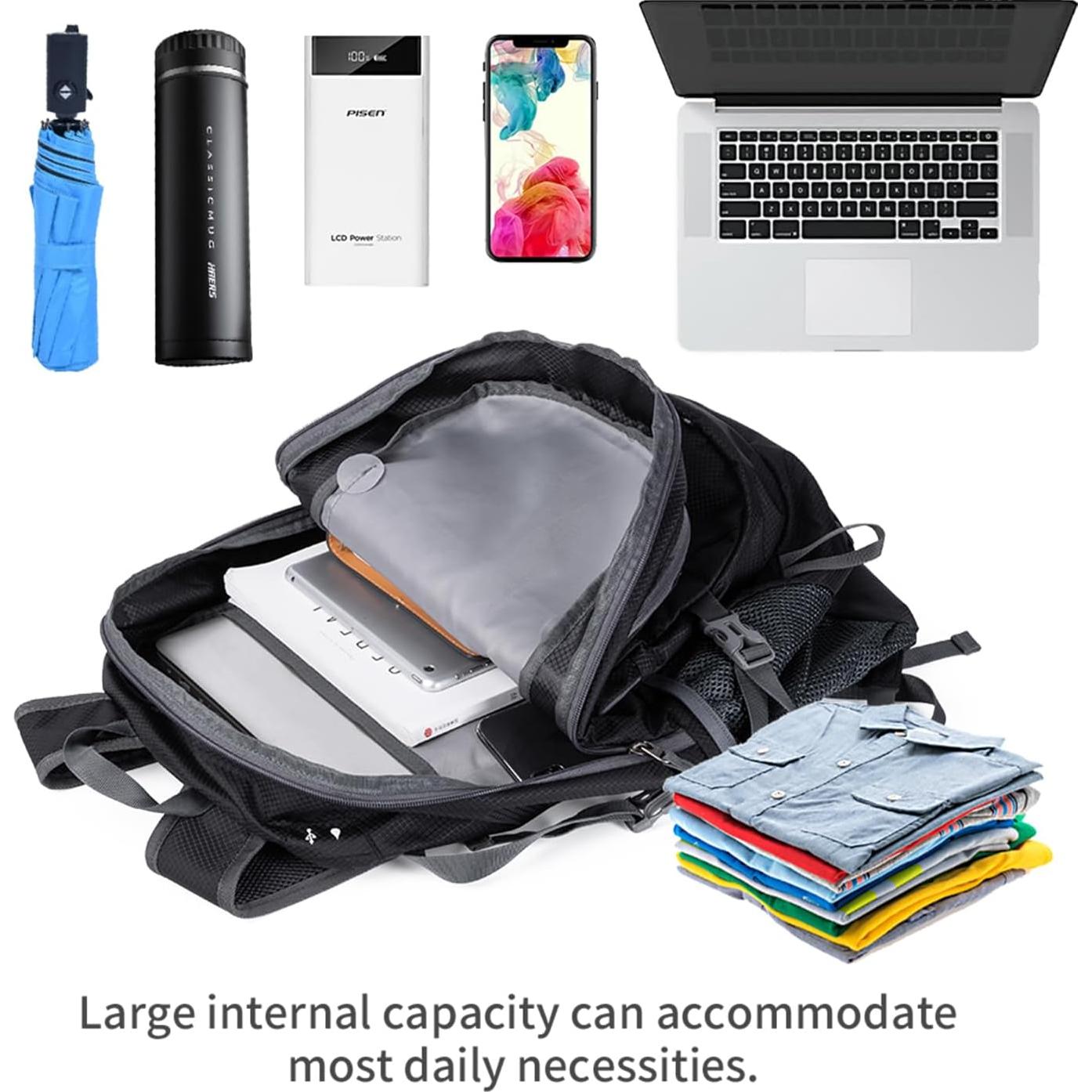 Mochila de Senderismo NODLAND 40L Plegable Resistente al Agua