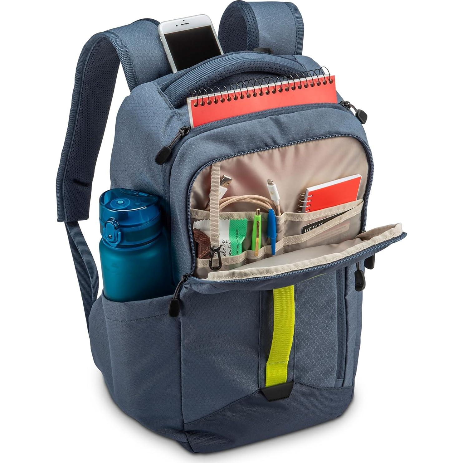 Mochila Escolar High Sierra Grande Gris Azul con Acento Reflectante