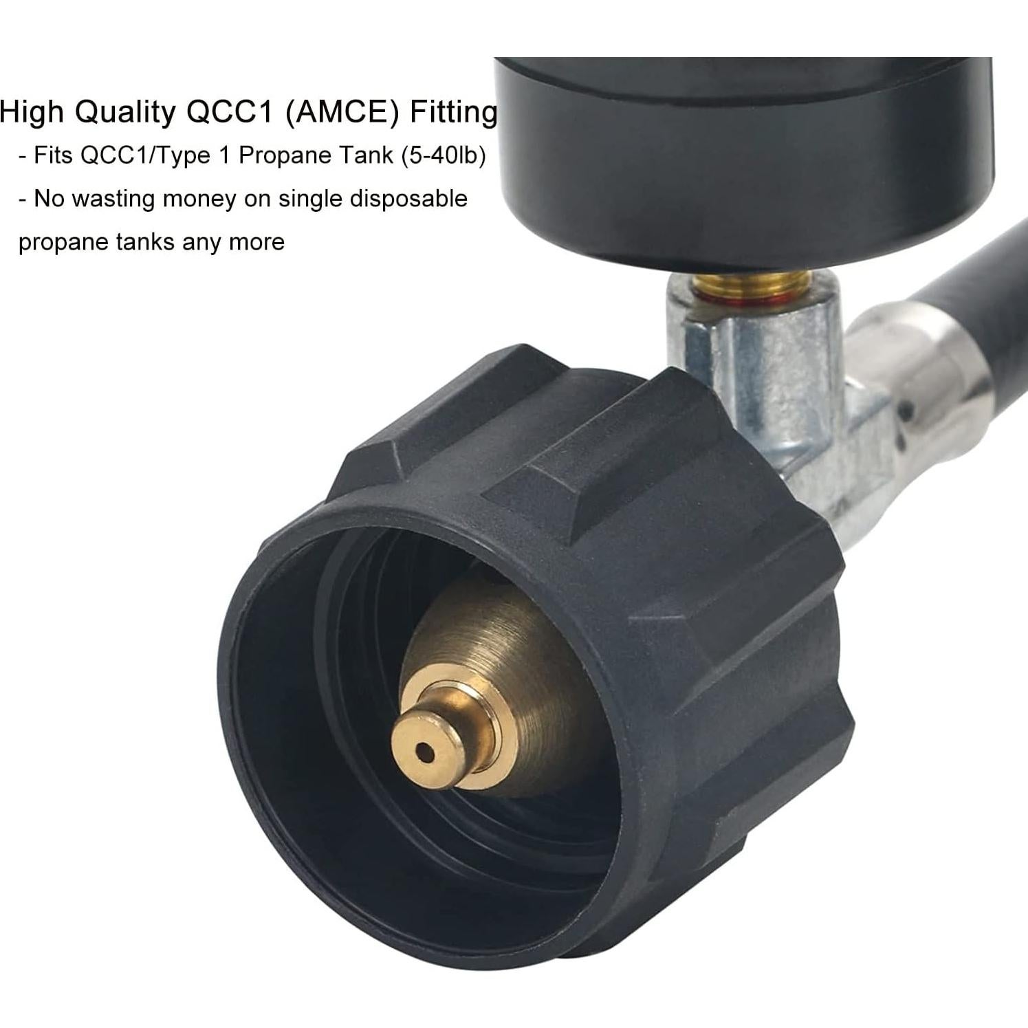 Adaptador de Manguera de Propano ATKKE 4FT con Medidor