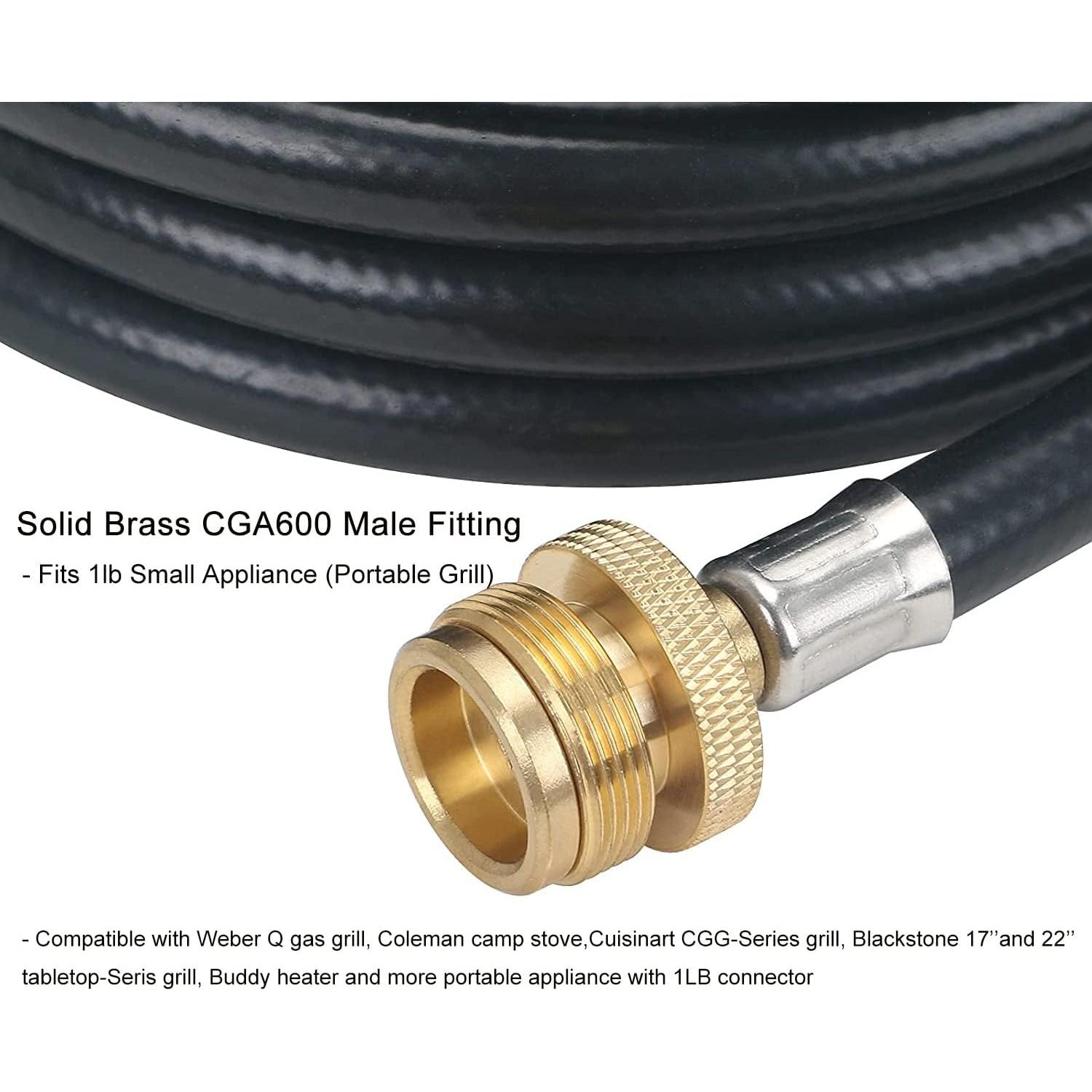 Adaptador de Manguera de Propano ATKKE 4FT con Medidor