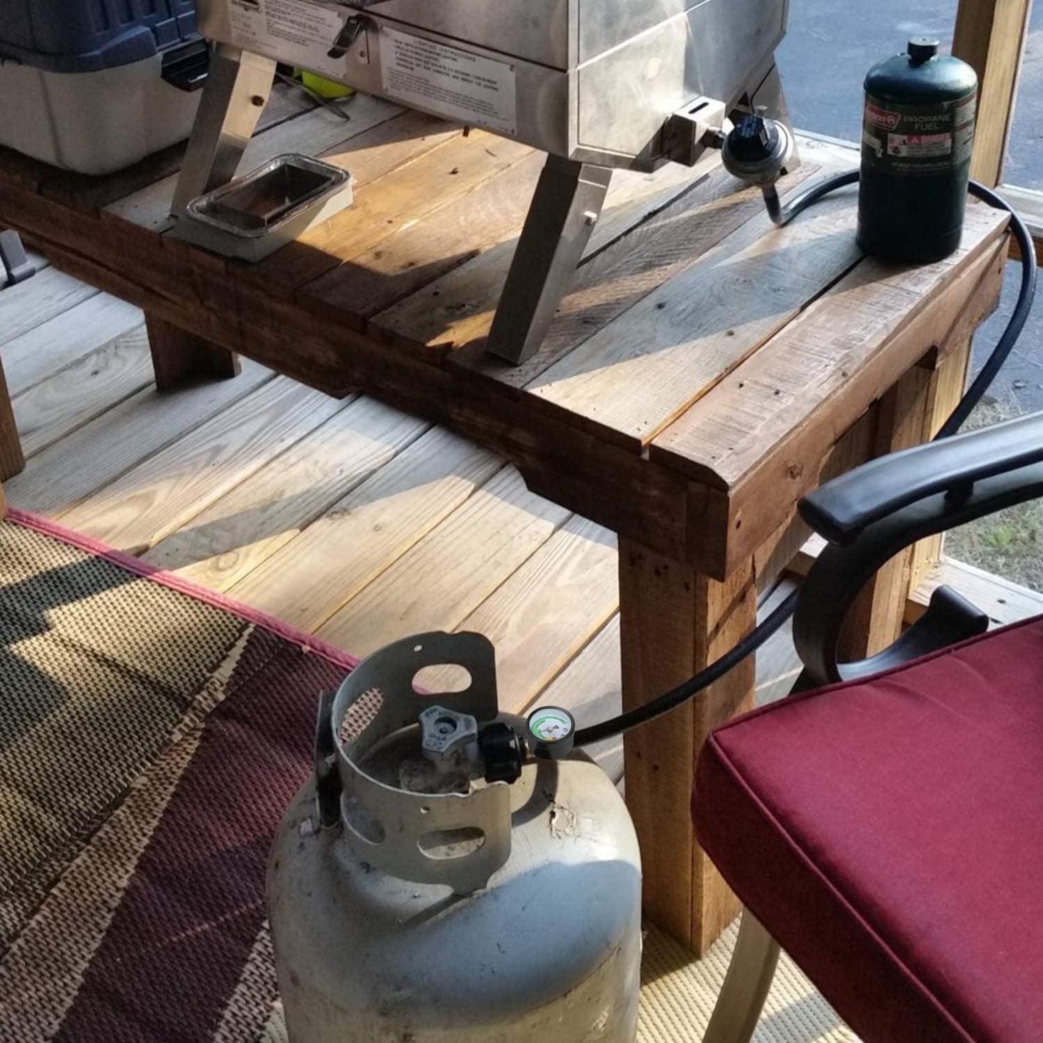 Adaptador de Manguera de Propano ATKKE 4FT con Medidor