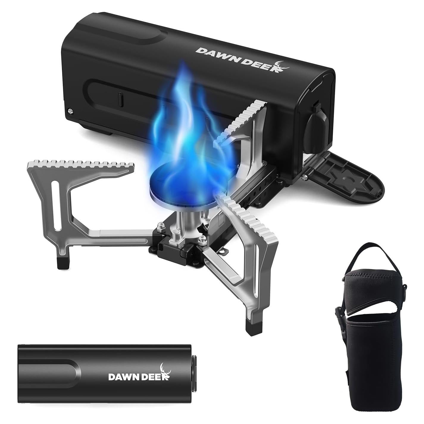 Estufa de cassette portátil Dawn Deer 2200W Butano Negra