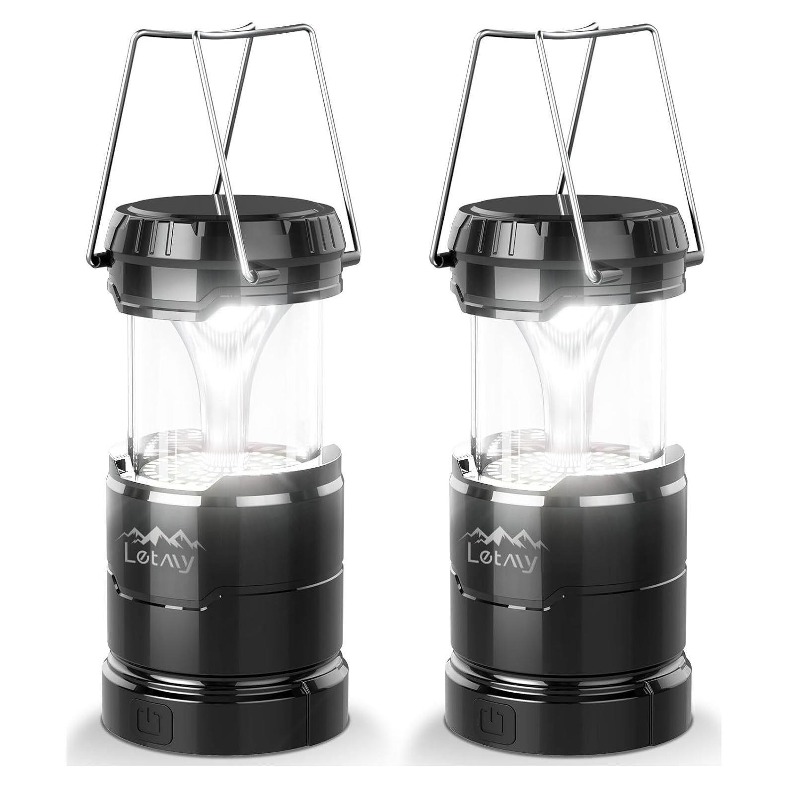 Linternas de Camping LETMY 2 Paquete LED 600 Lúmenes Plegables