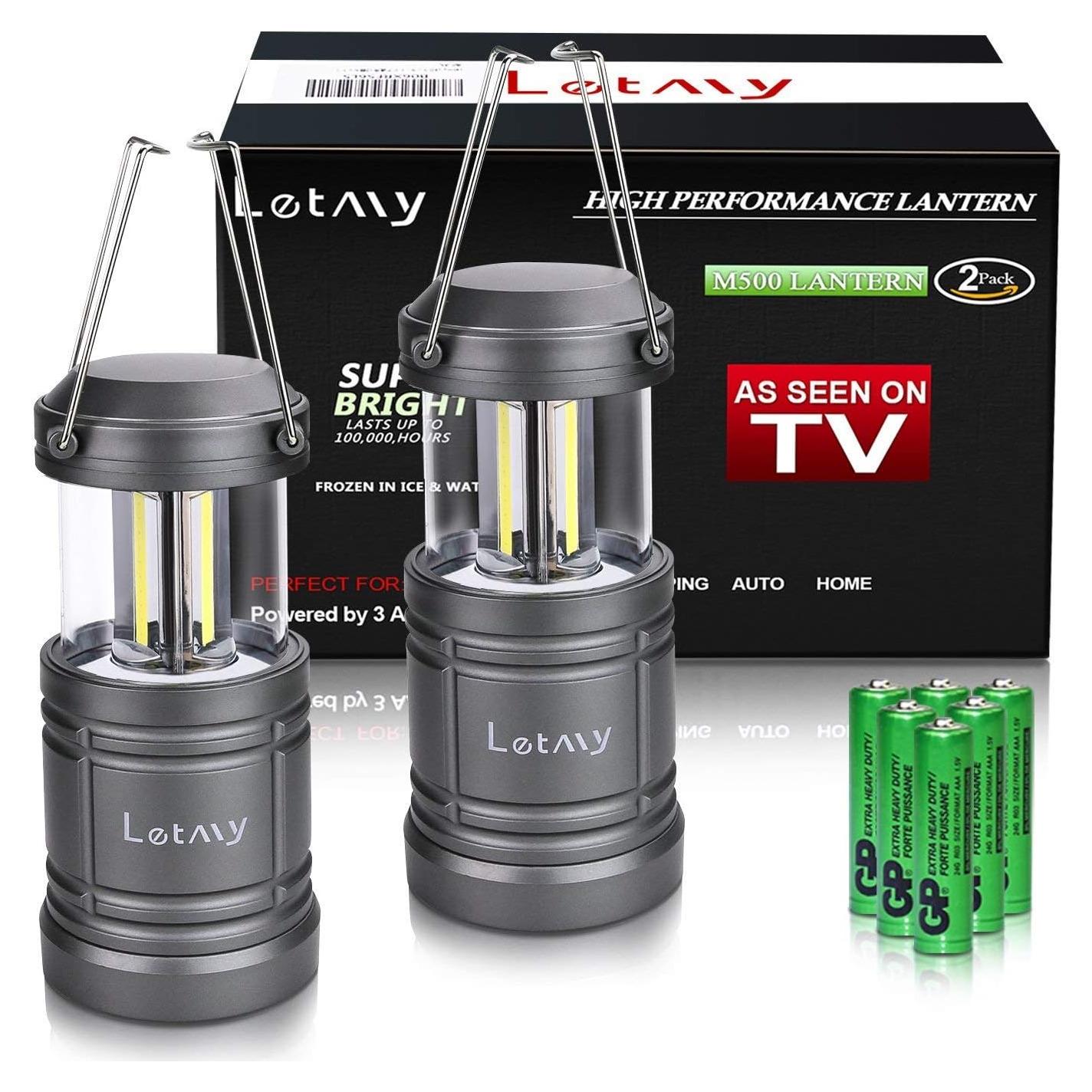 Lámpara LED de Camping LETMY 2 Paquete, Base Magnética, IPX5