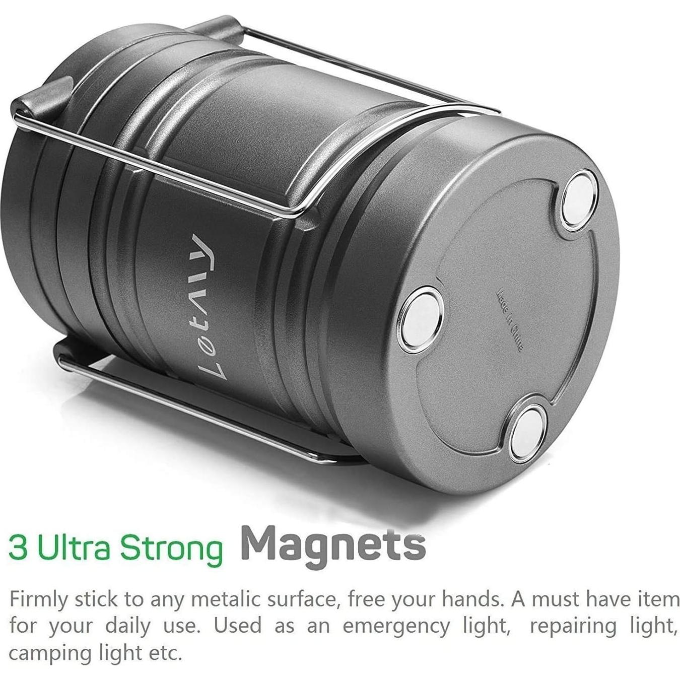 Lámpara LED de Camping LETMY 2 Paquete, Base Magnética, IPX5