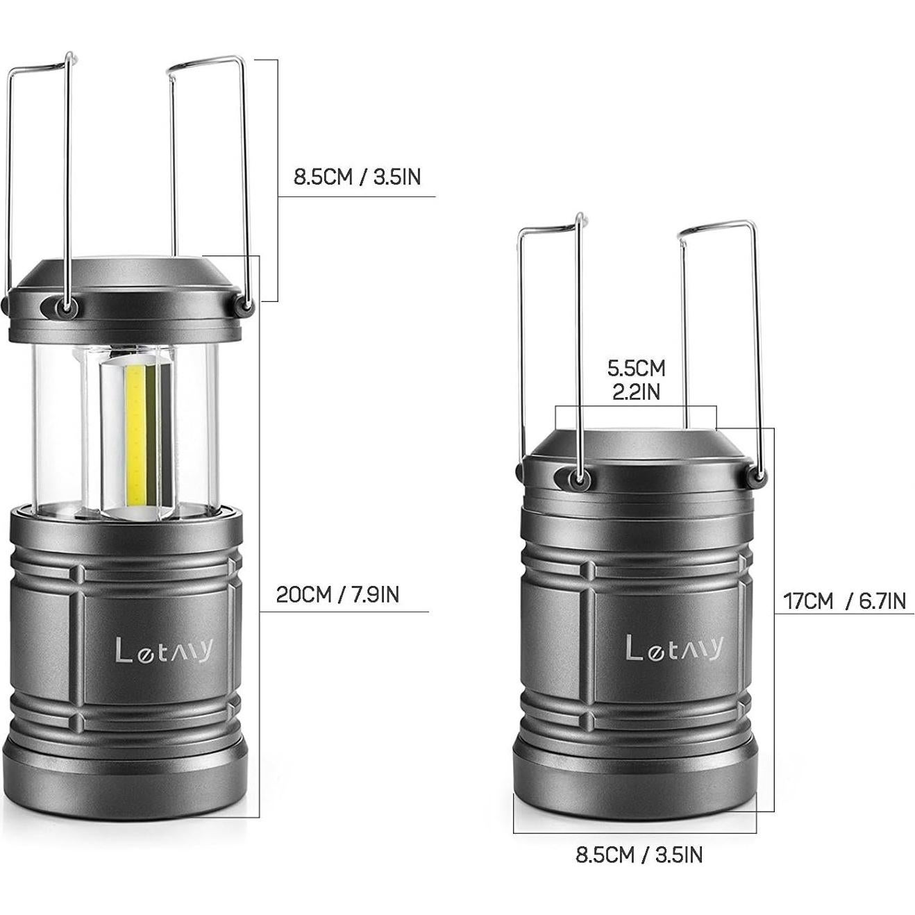 Lámpara LED de Camping LETMY 2 Paquete, Base Magnética, IPX5