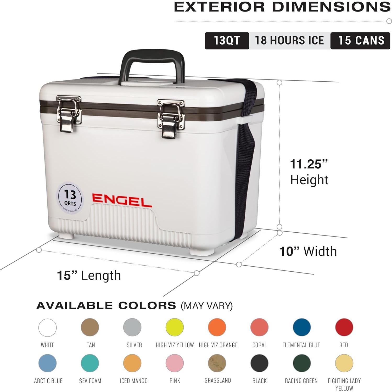 Cooler ENGEL 13qt Hermético a Prueba de Fugas - 12.3L