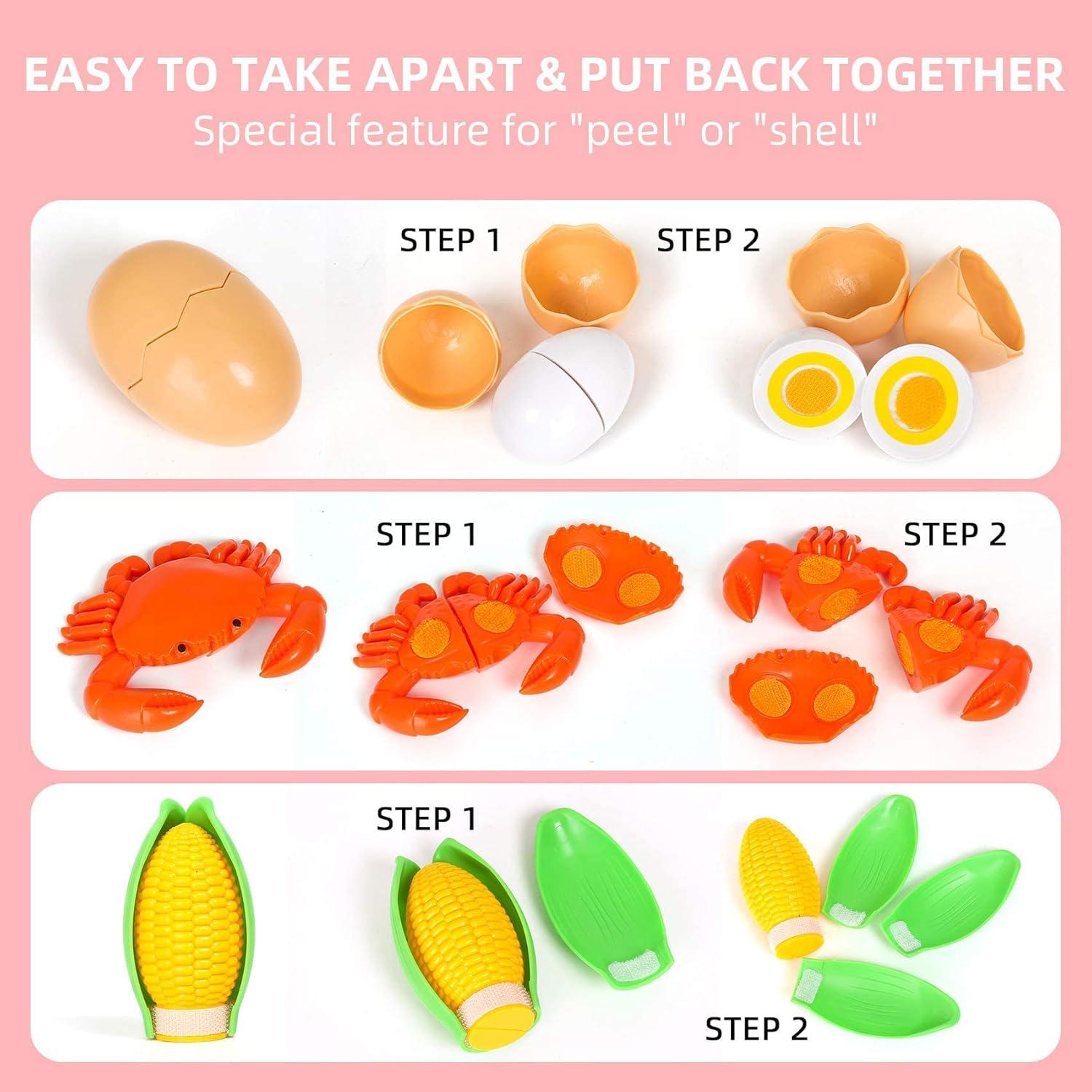 Juego de Comida de 67 Piezas Shimirth para Niños