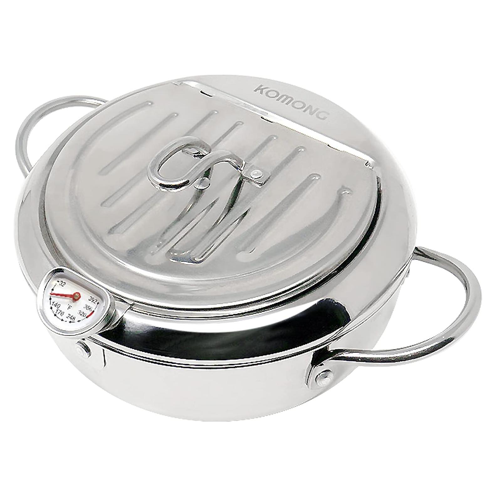 Olla de Freír Profunda KOMONG 2.2L Acero Inoxidable