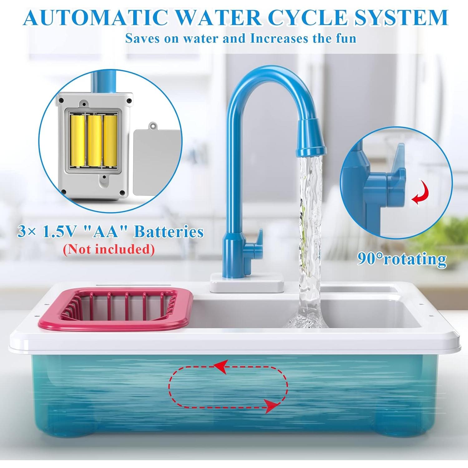 Fregadero de Cocina Juguete SmartChef Azul con Agua Corriente