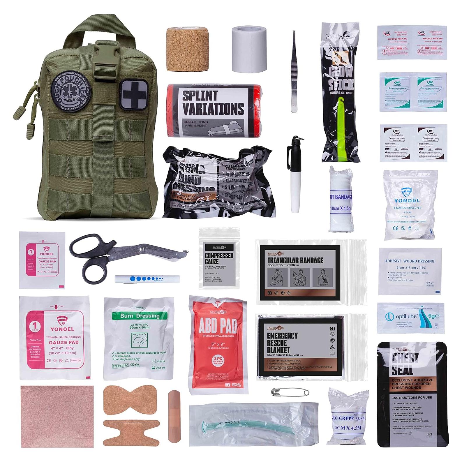 Kit de Trauma IFAK Tacticon Verde OD - Primeros Auxilios Compacto
