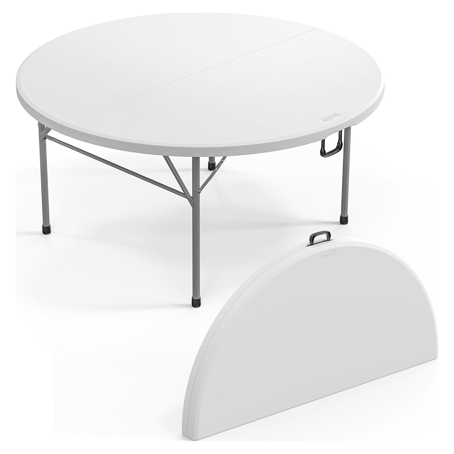 Mesa Plegable Redonda VINGLI 152.4 cm Blanca para Eventos