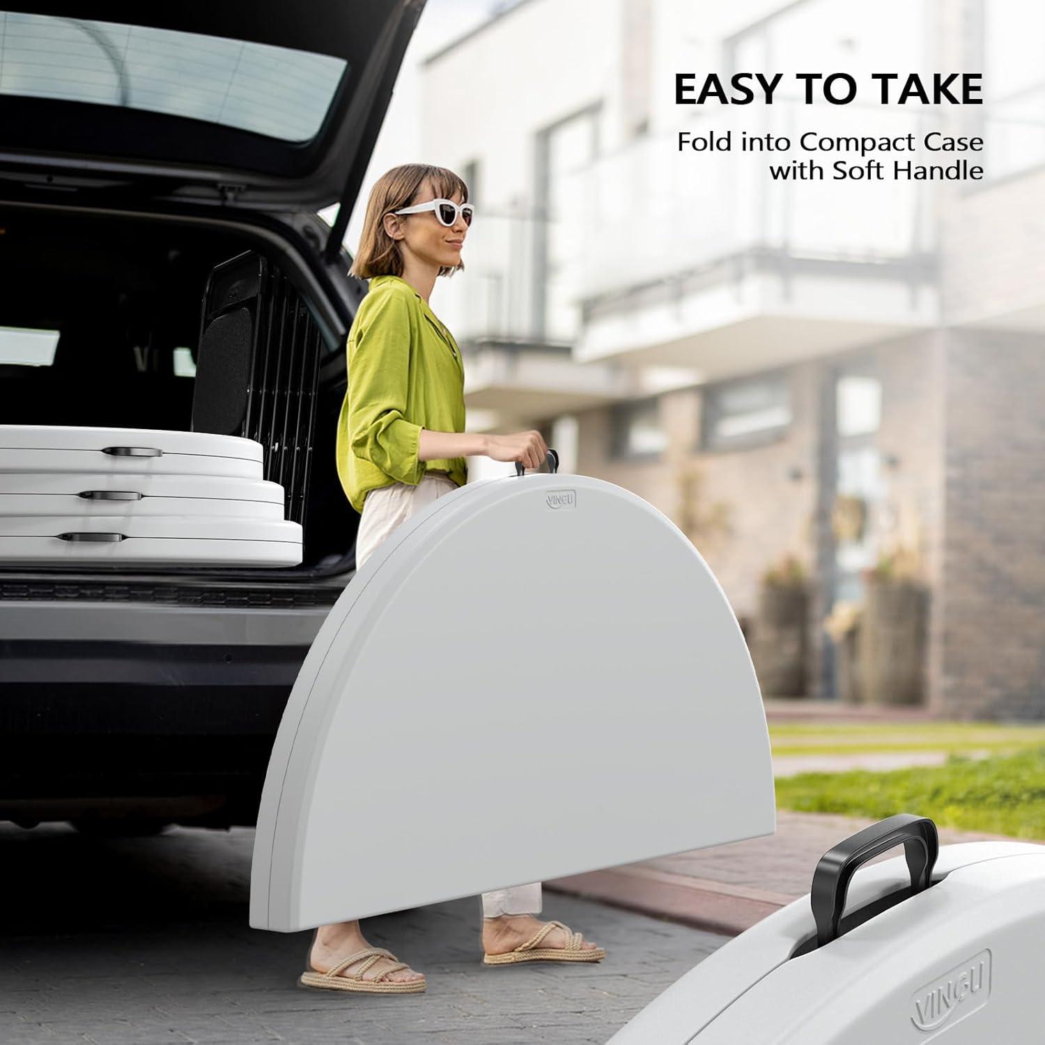 Mesa Plegable Redonda VINGLI 152.4 cm Blanca para Eventos