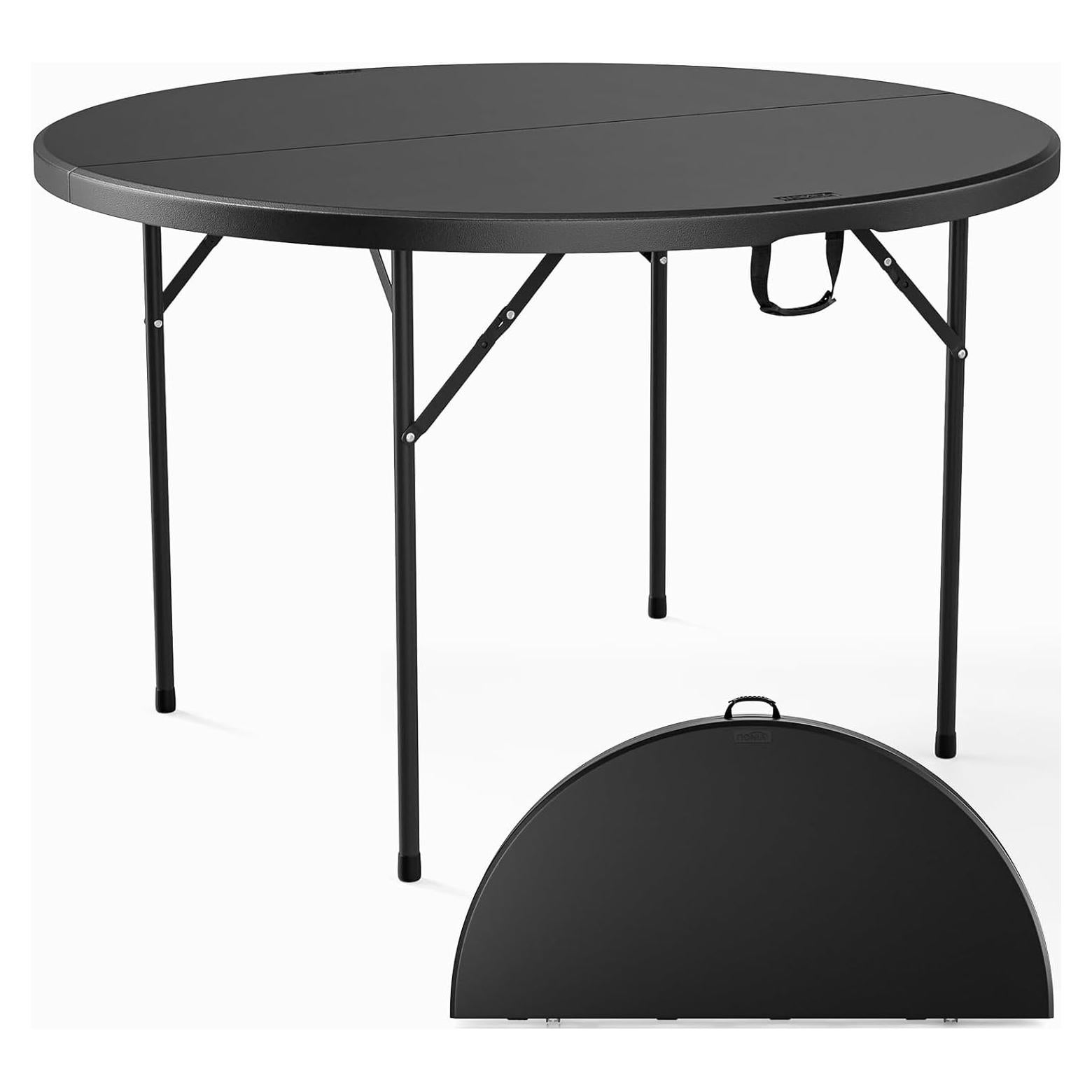 Mesa Redonda Plegable VINGLI 48" Negra para Eventos 408 kg