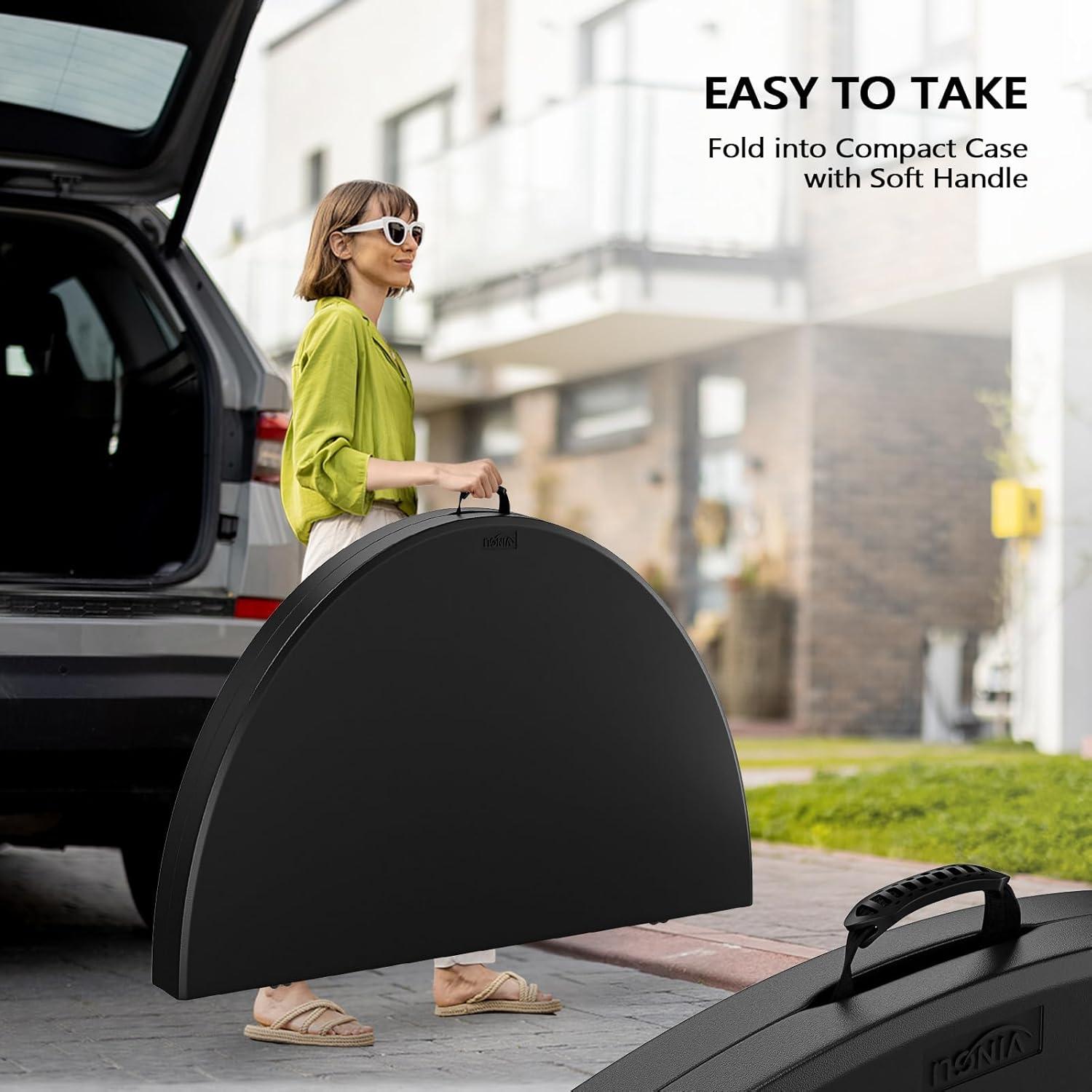 Mesa Redonda Plegable VINGLI 48" Negra para Eventos 408 kg