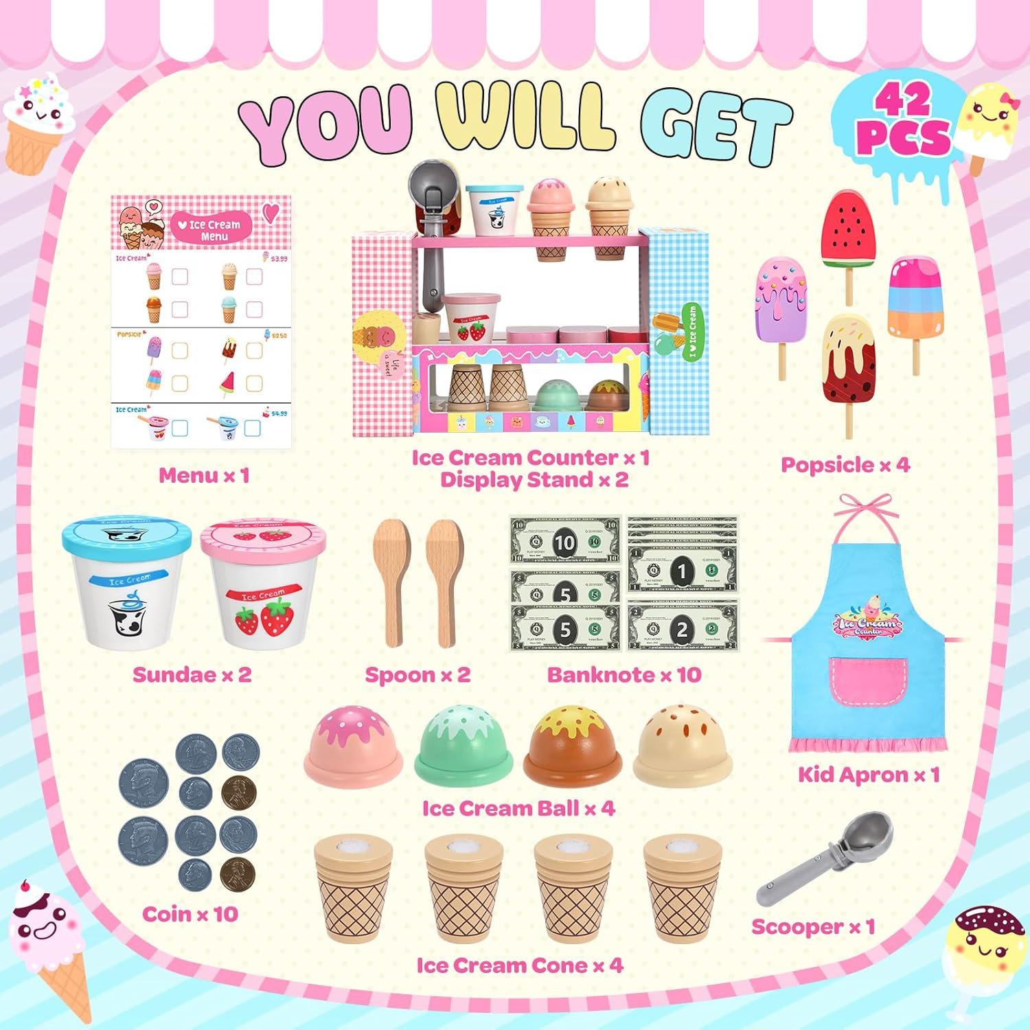 Set de Juego de Helado INNOCHEER para Niños 3-8 Años