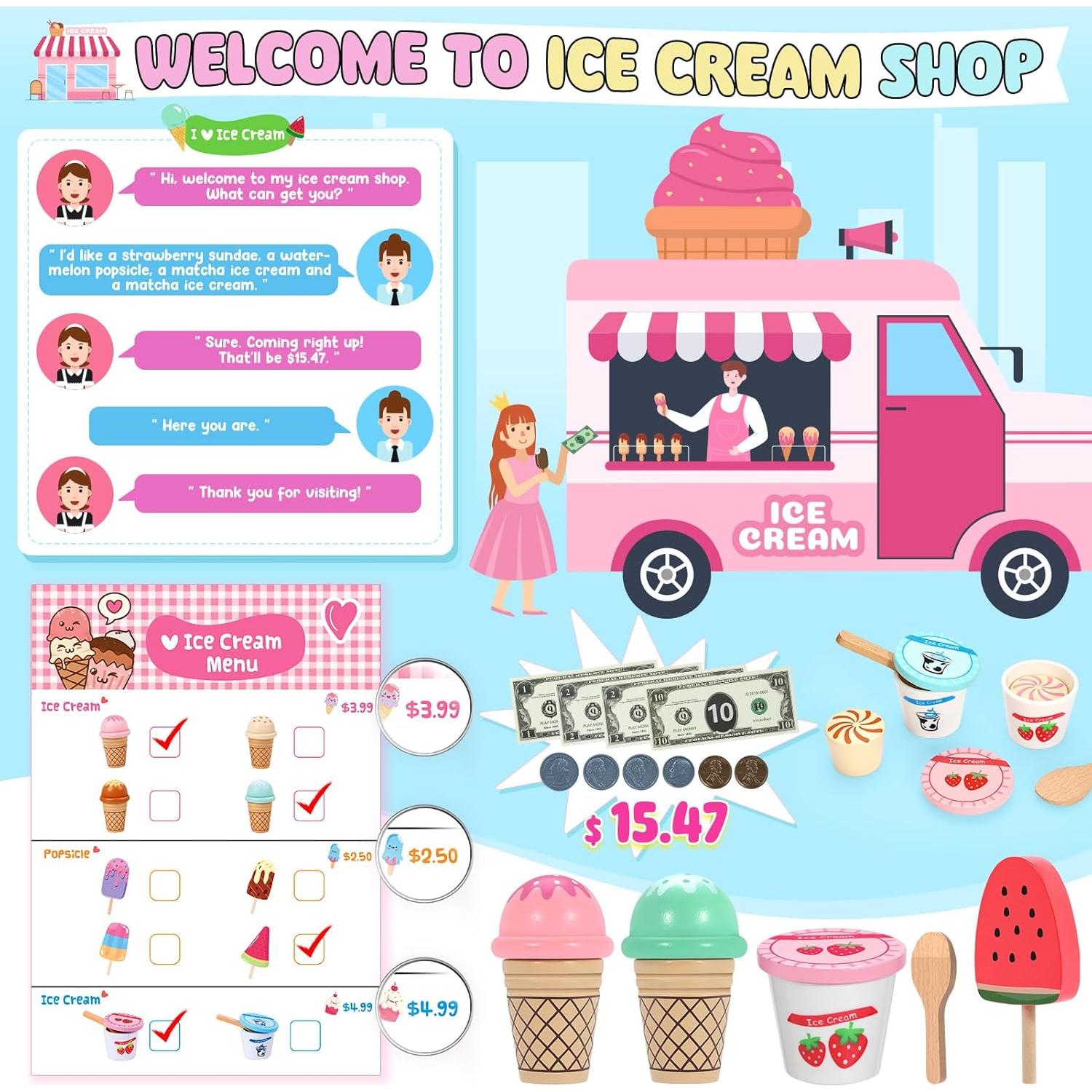 Set de Juego de Helado INNOCHEER para Niños 3-8 Años