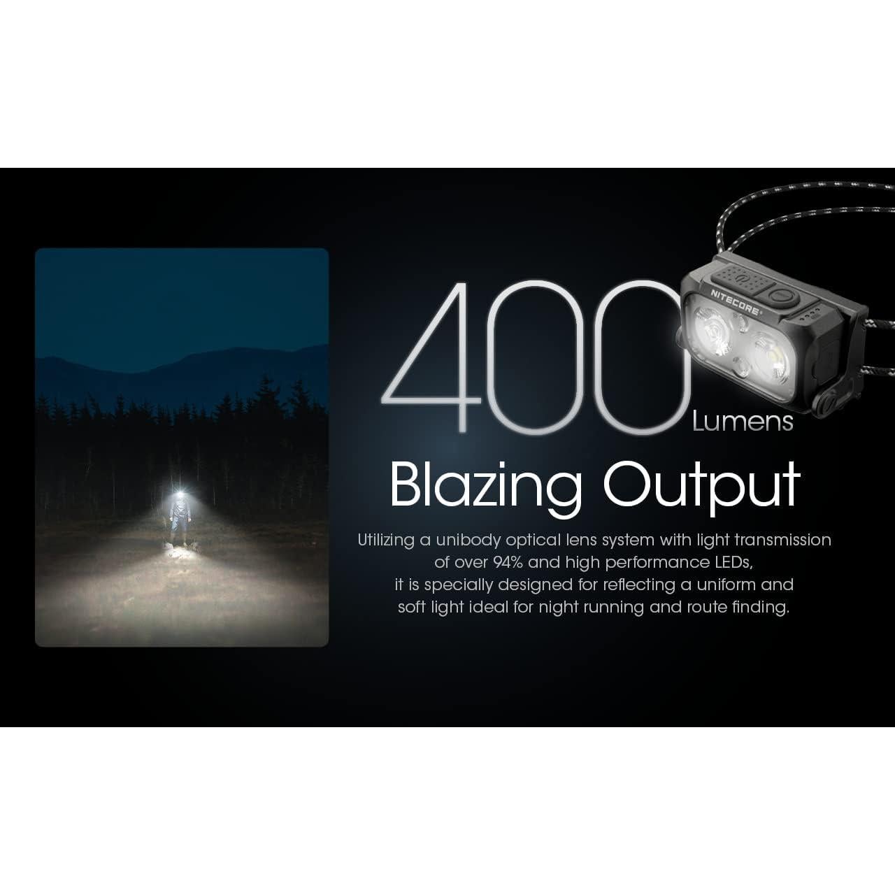 Linterna Frontal Nitecore NU25 UL 400 Lúmenes Recargable USB-C