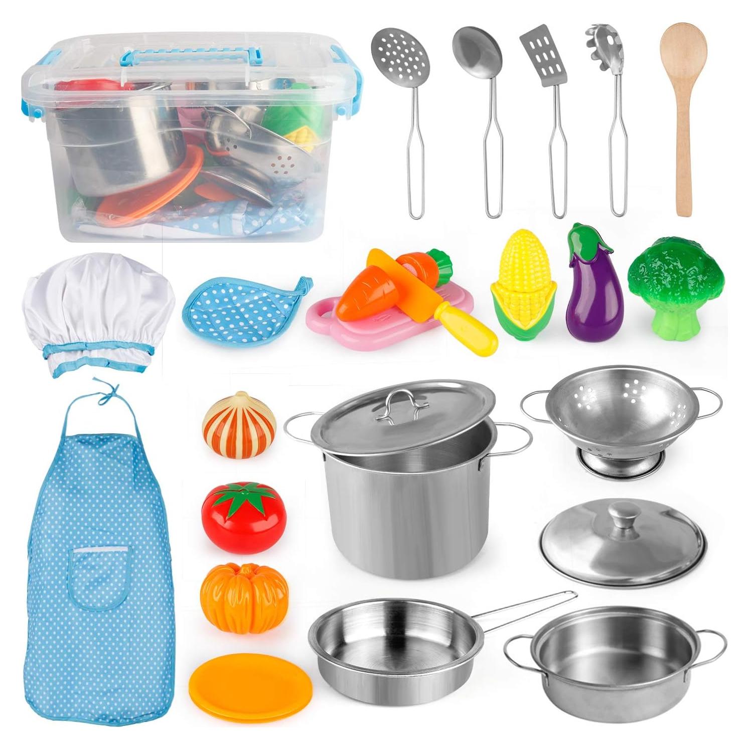 Juego de Cocina para Niños D-FantiX con Utensilios y Juguetes