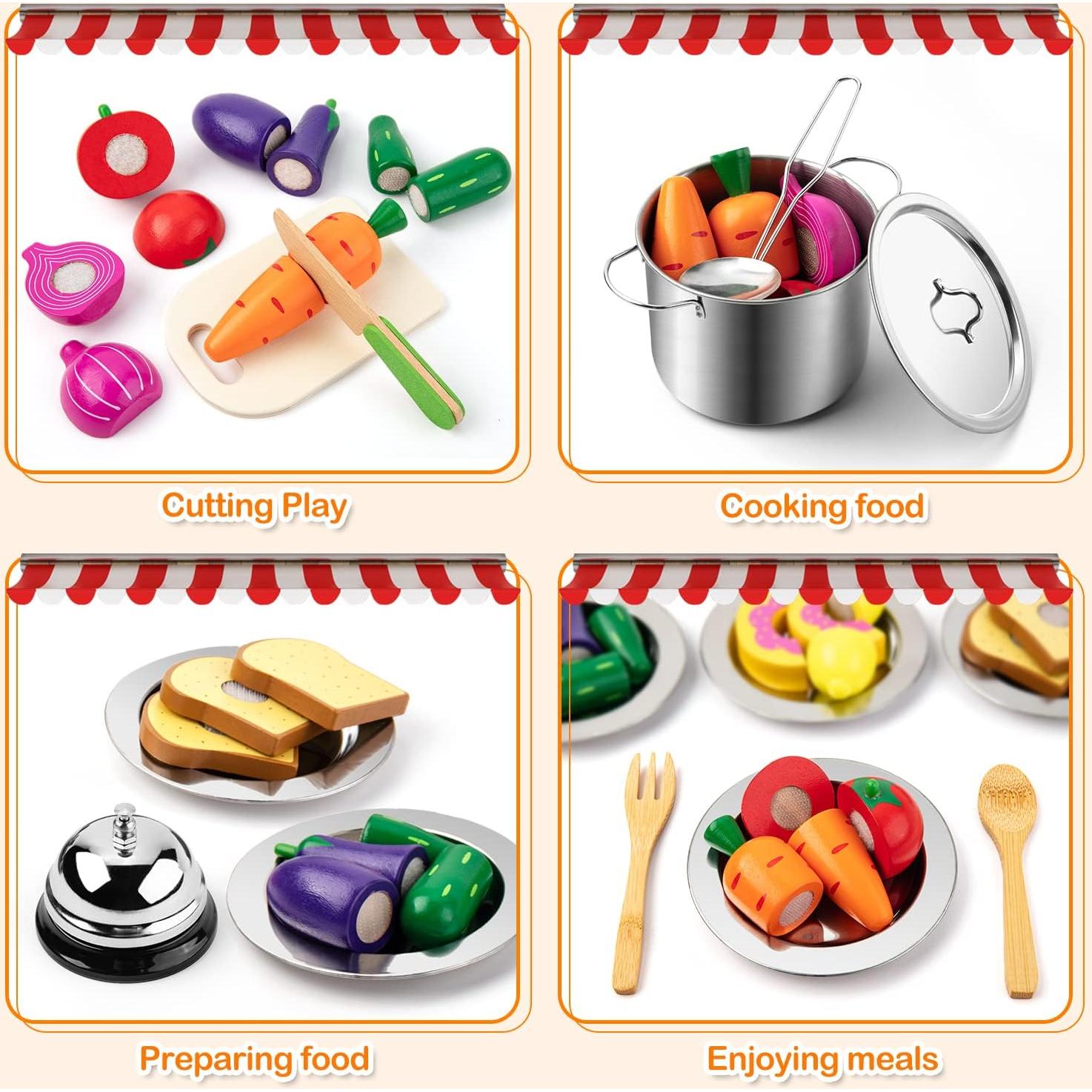 Juego de Cocina de Juguete Juboury - 33 Piezas para Niños