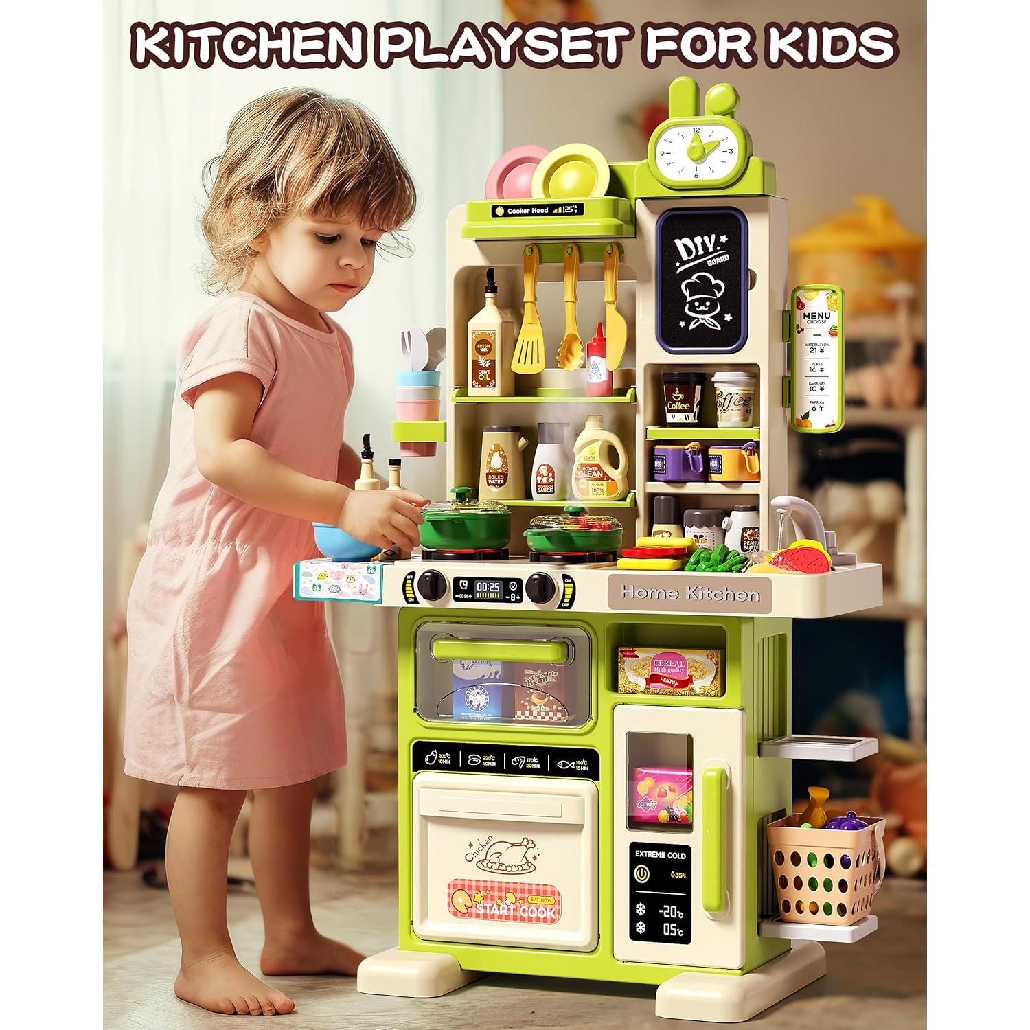 Juego de Cocina Infantil Eohemeral 86 cm 70 Piezas Verde