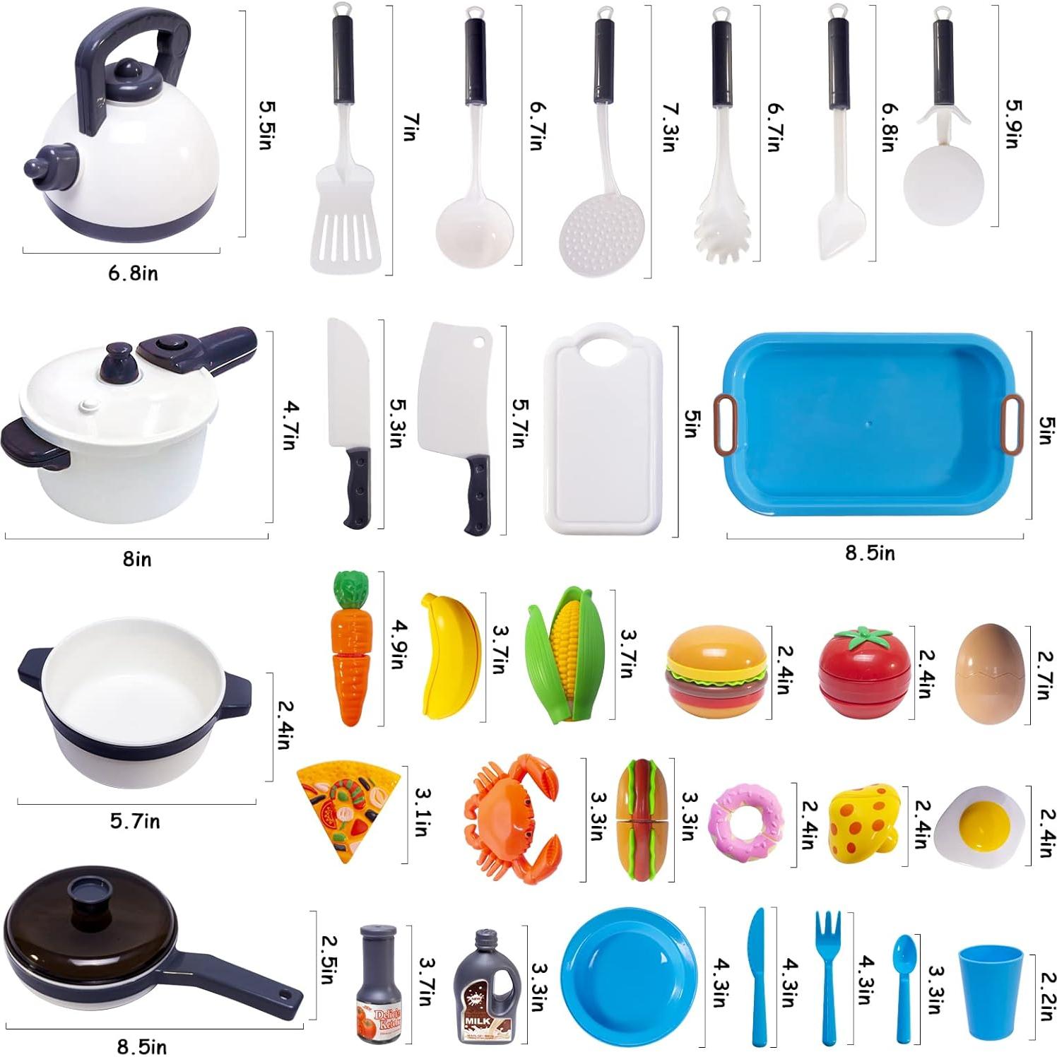 Juego de Cocina para Niños GJOF2YK 72 Piezas Utensilios