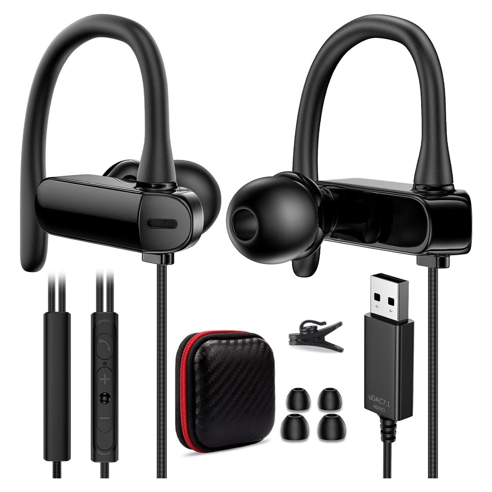 Auriculares USB A TOPAUX con gancho sobre la oreja y micrófono