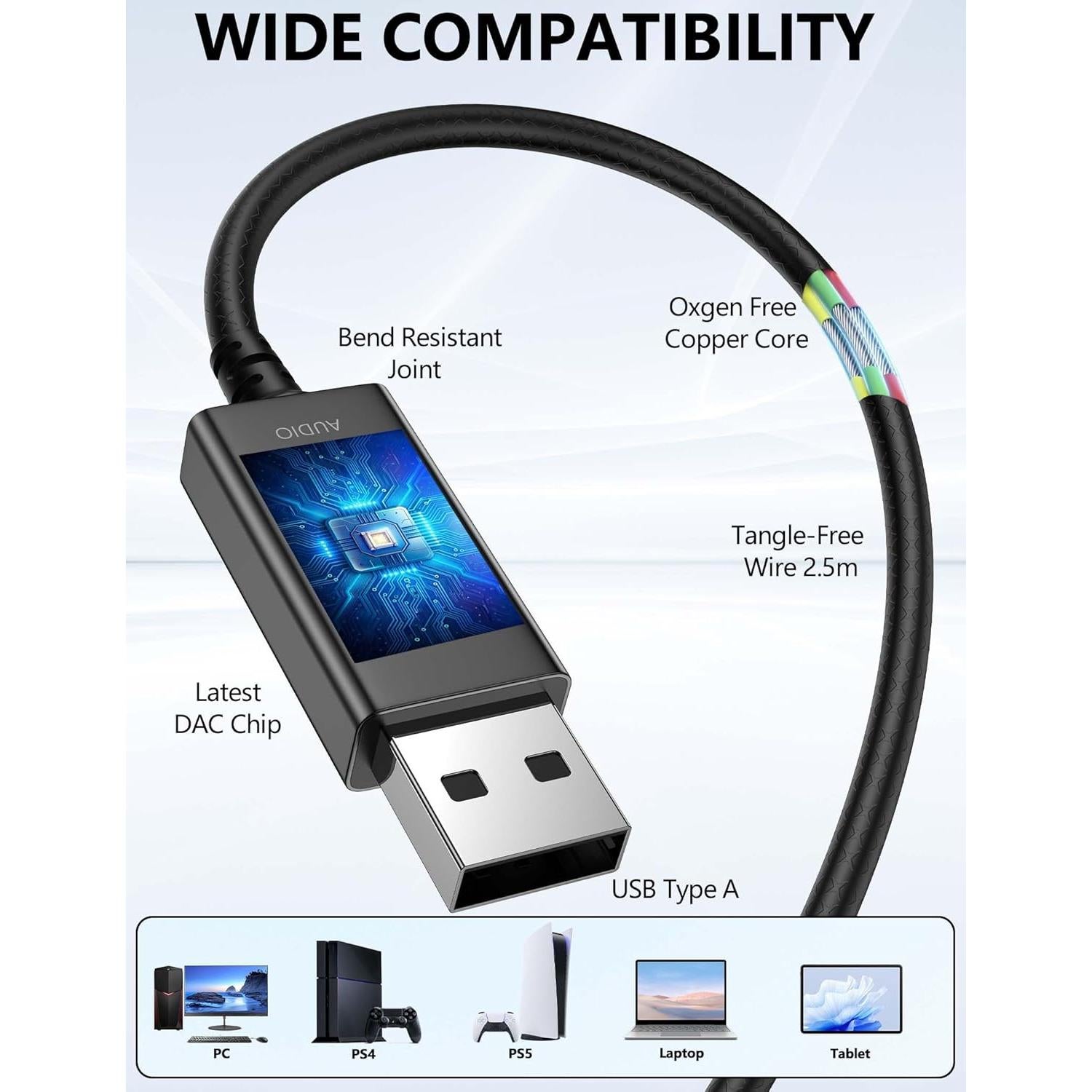 Auriculares USB A TOPAUX con gancho sobre la oreja y micrófono