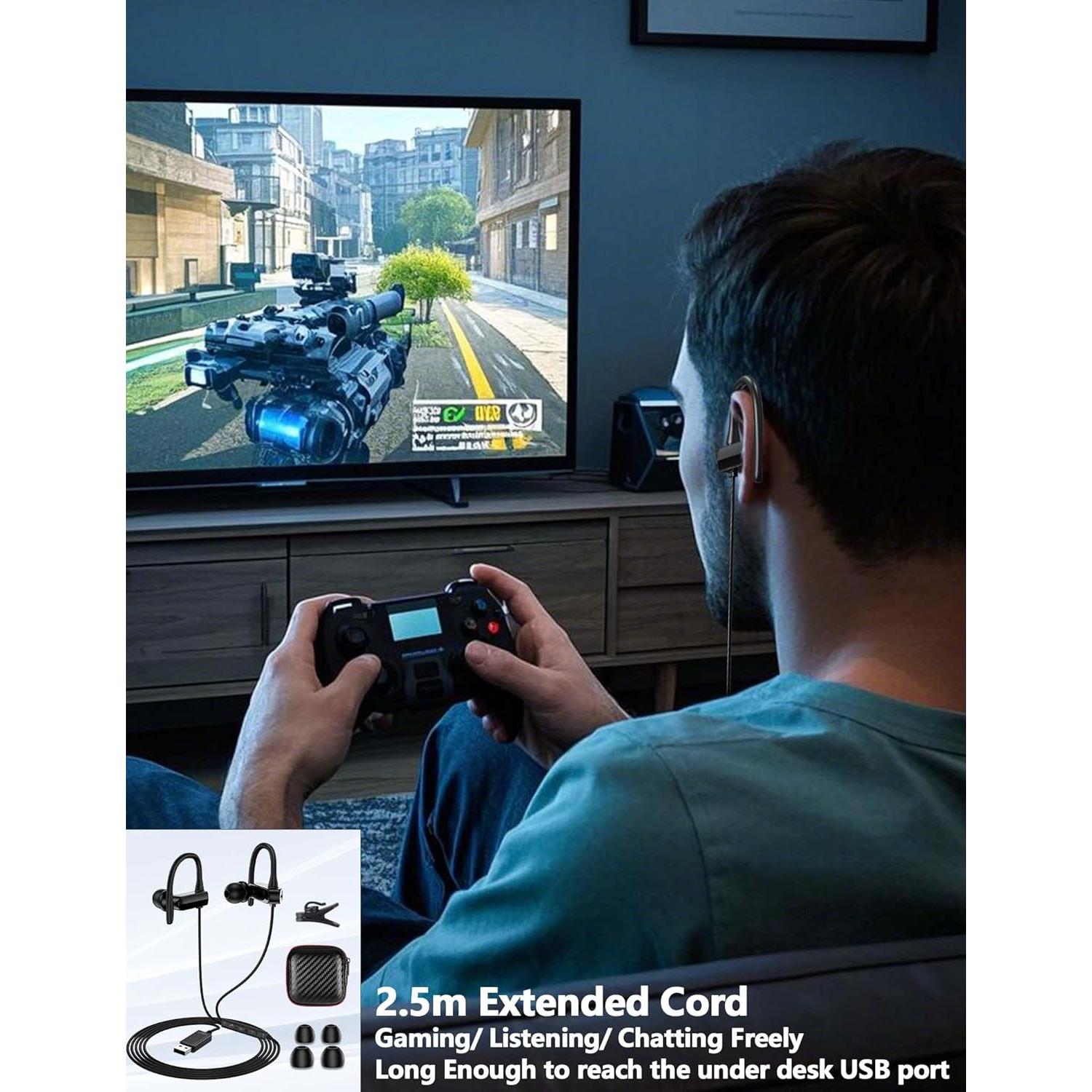 Auriculares USB A TOPAUX con gancho sobre la oreja y micrófono