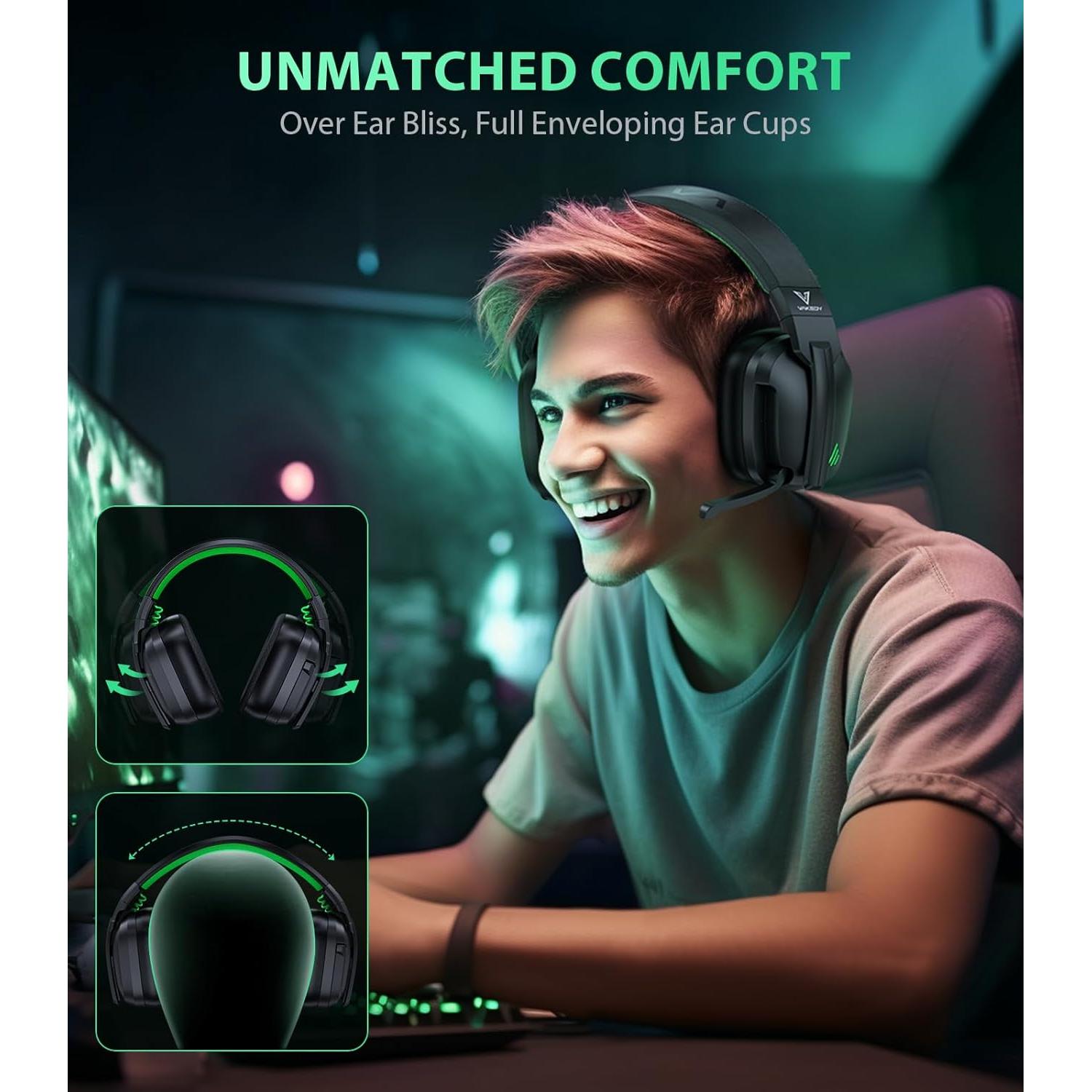 Auriculares Gaming Inalámbricos Vakedy HW11 50H PS5 PC Switch