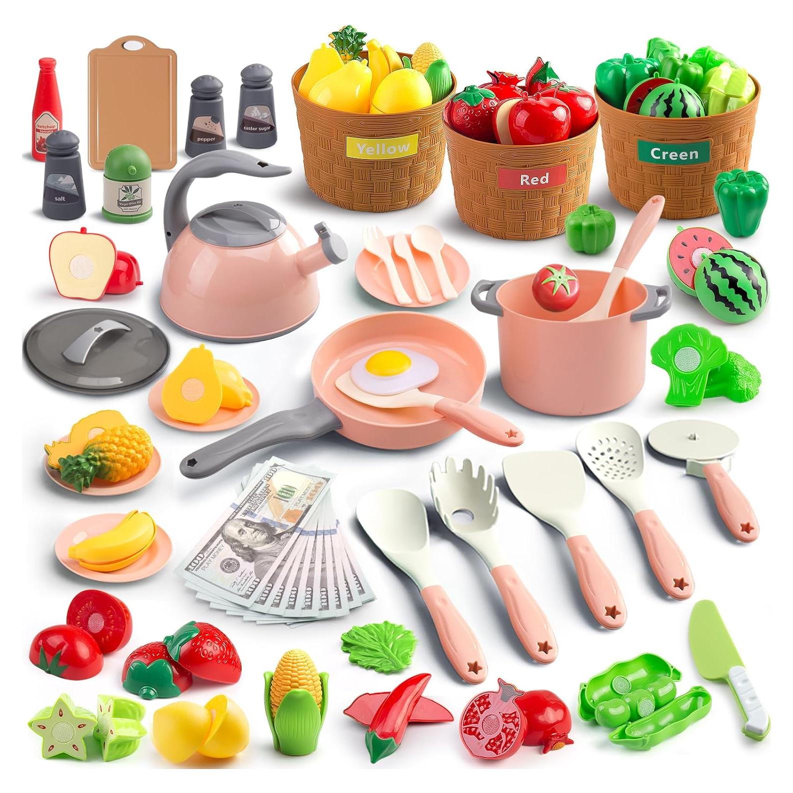 Juego de Cocina 90 Piezas JOKERKING Rosa para Niños