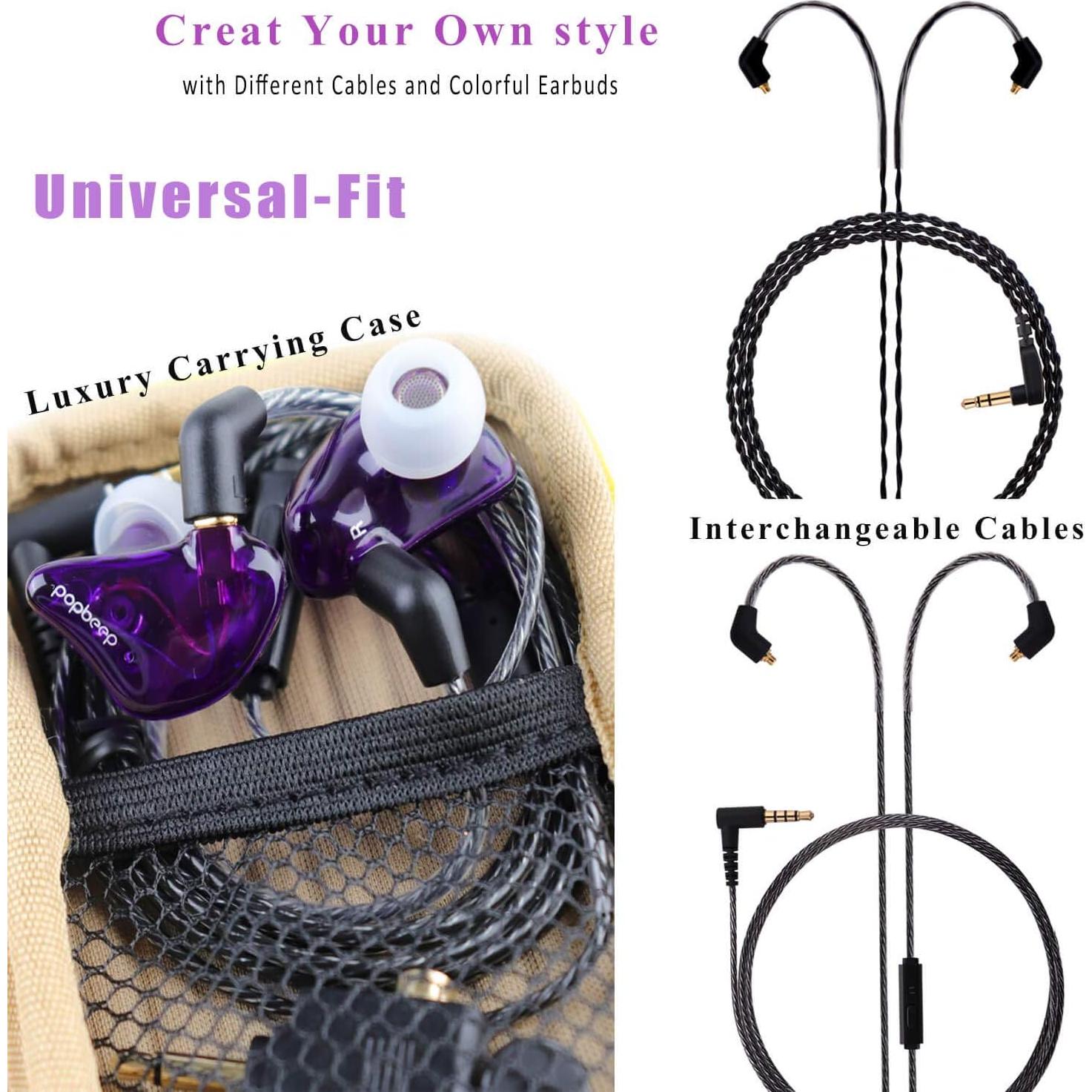 Monitores In Ear BASN BSG-PRO con Aislamiento de Ruido - Púrpura