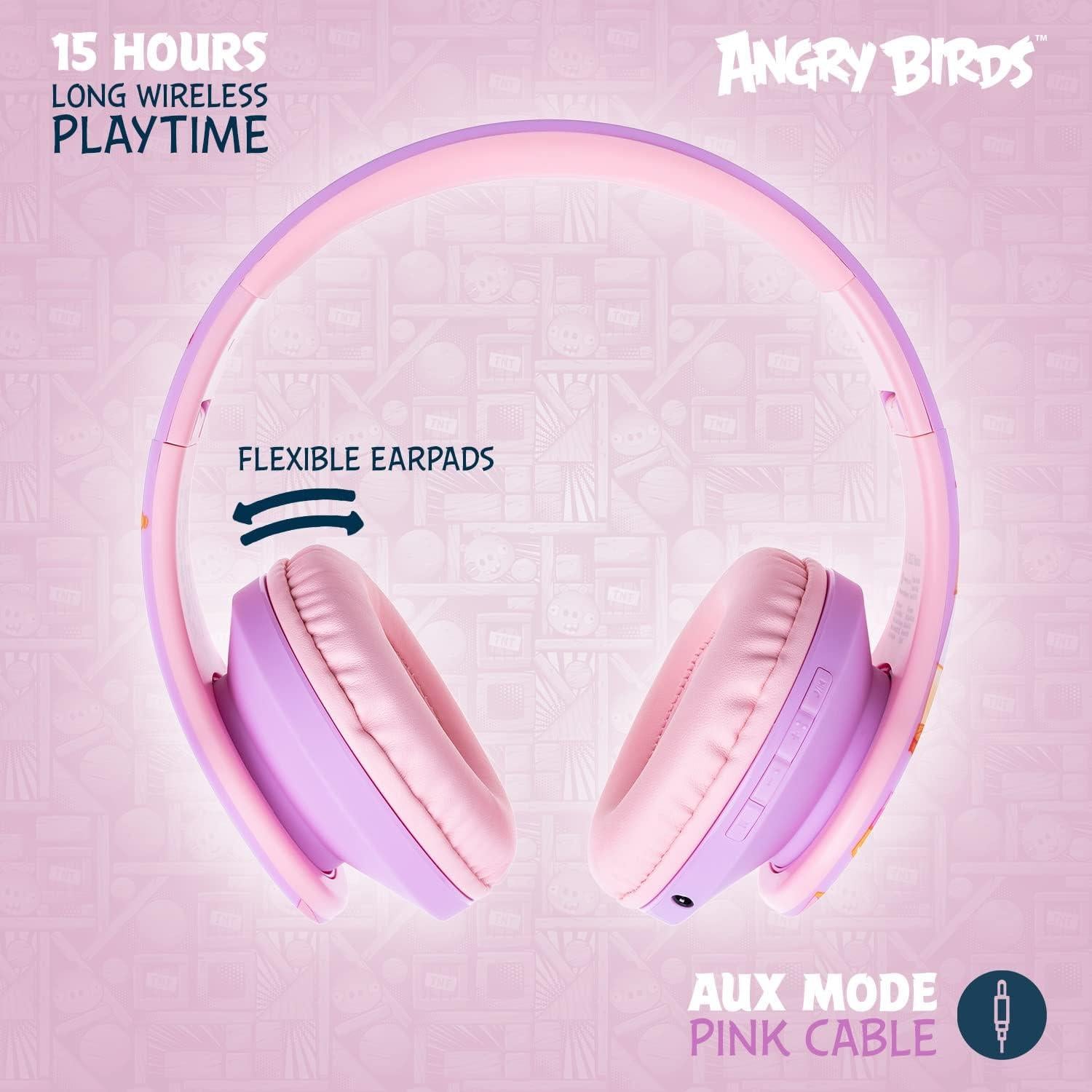 PowerLocus Kids Headphones Angry Birds Edition, Wireless Kids Headphones, 85dB Volume Limited, Foldable with Case, Wired and Micro SD Mode, Built-in Mic for Phone/iPad/School