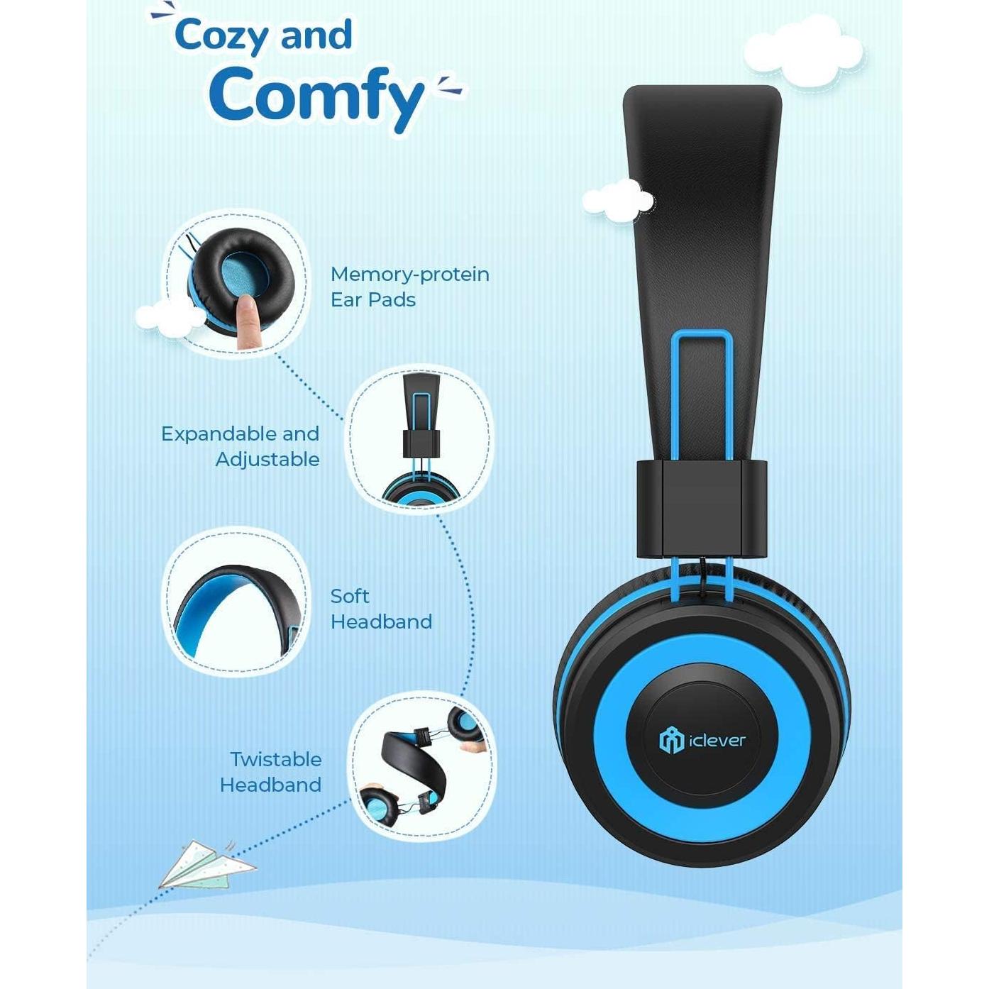 Auriculares iClever HS14 para Niños con Micrófono, Volumen Seguro