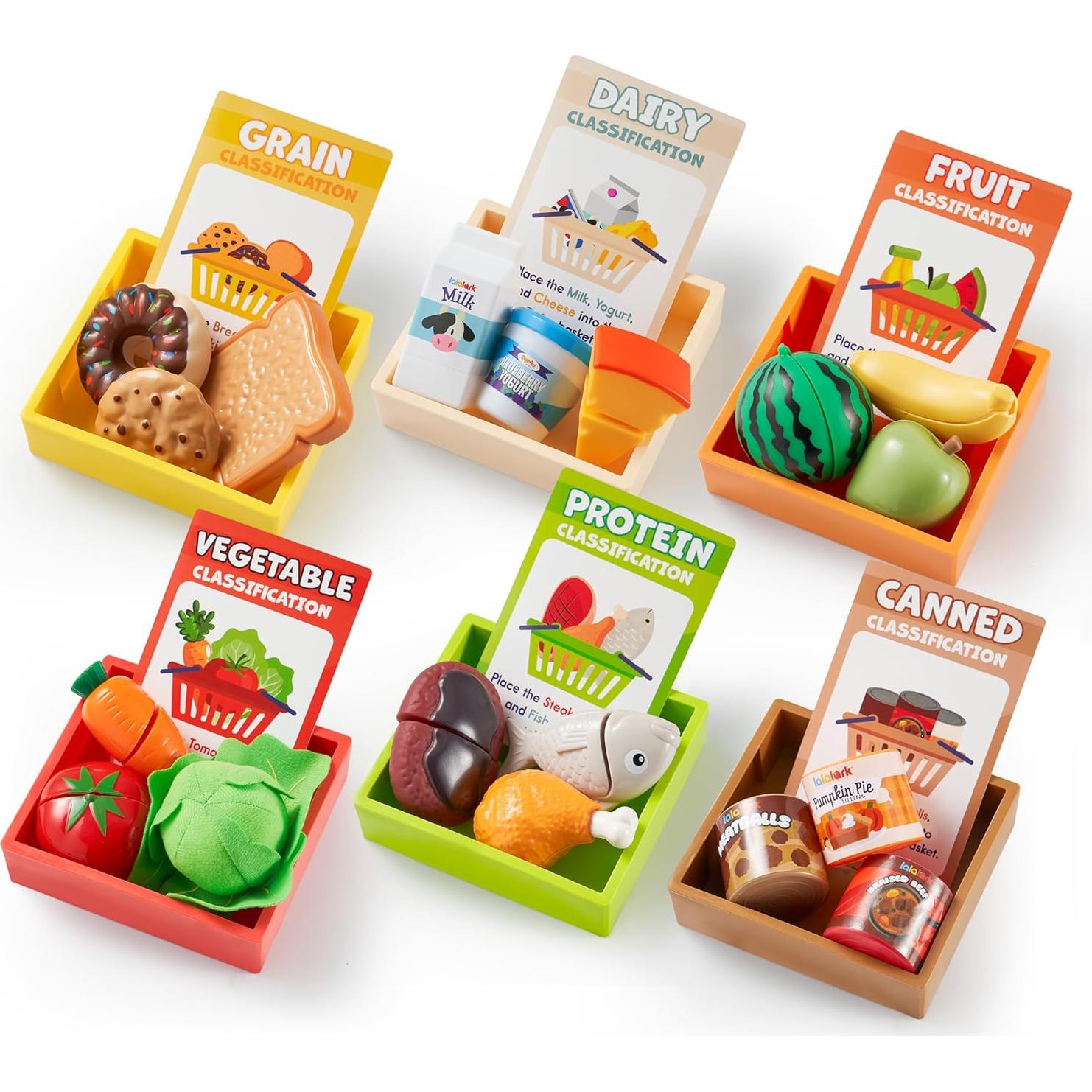 Juego de Comida Montessori JOVA con Estante y 6 Cajas