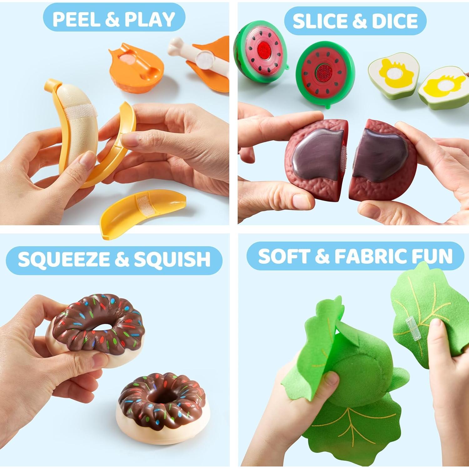 Juego de Comida Montessori JOVA con Estante y 6 Cajas